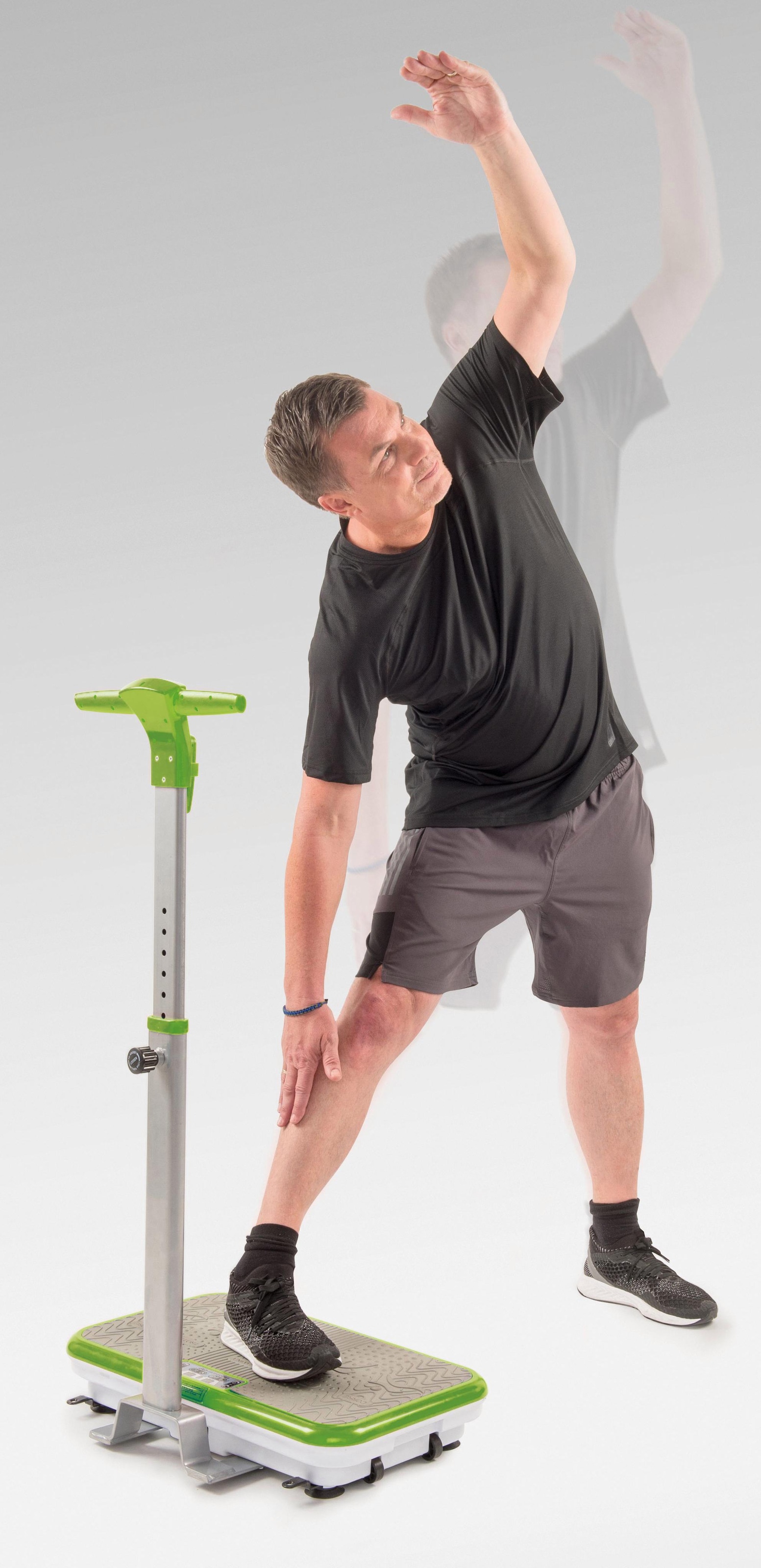 MediaShop Vibrationsplatte »VIBROSHAPER«, 3 Intensitätsstufen, (Set, mit Trainingsbändern), mit abnehmbarer Haltestange