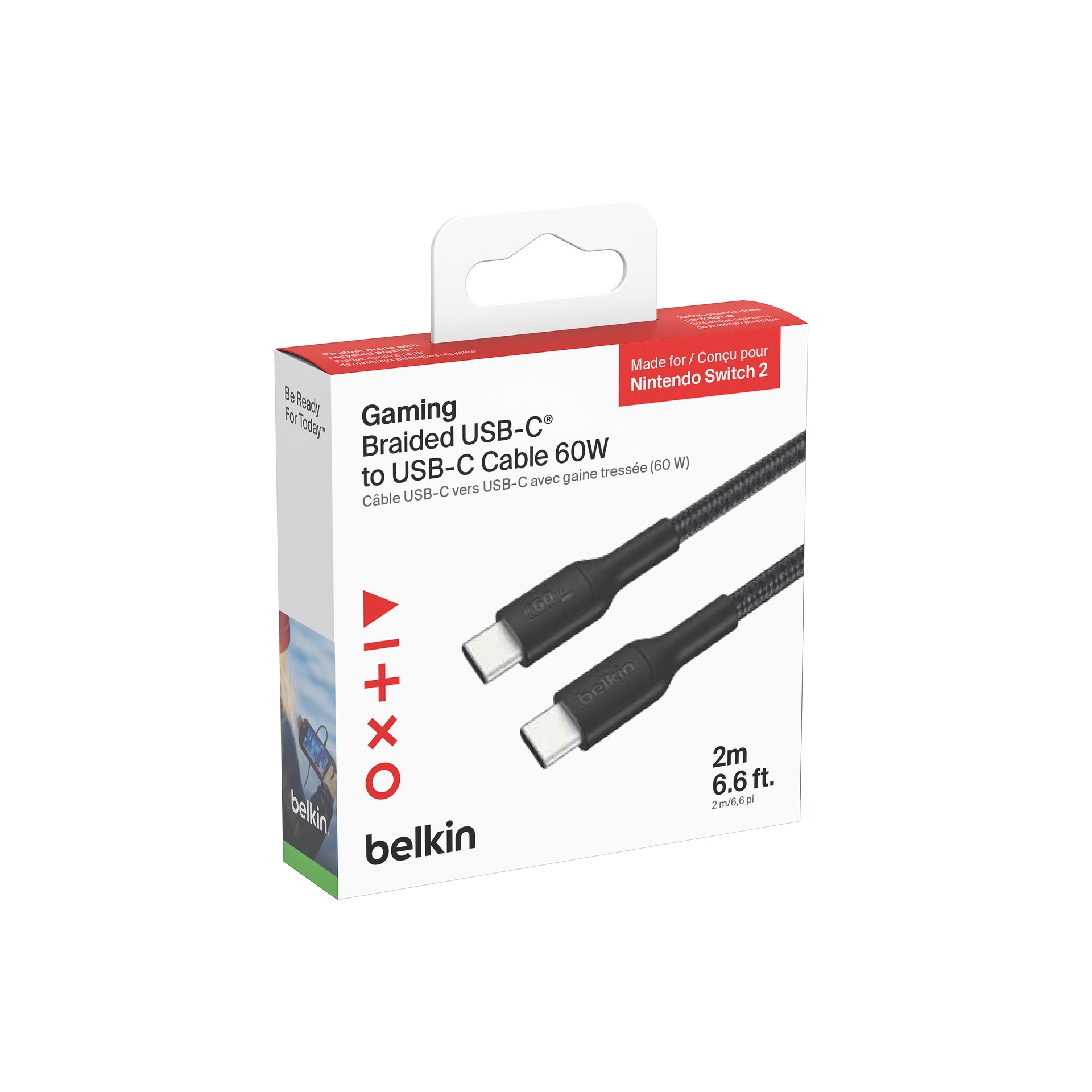 Belkin USB-Kabel »Gaming geflochtenes USB-C zu USB-C Kabel 60 W« USB-C 200 cm