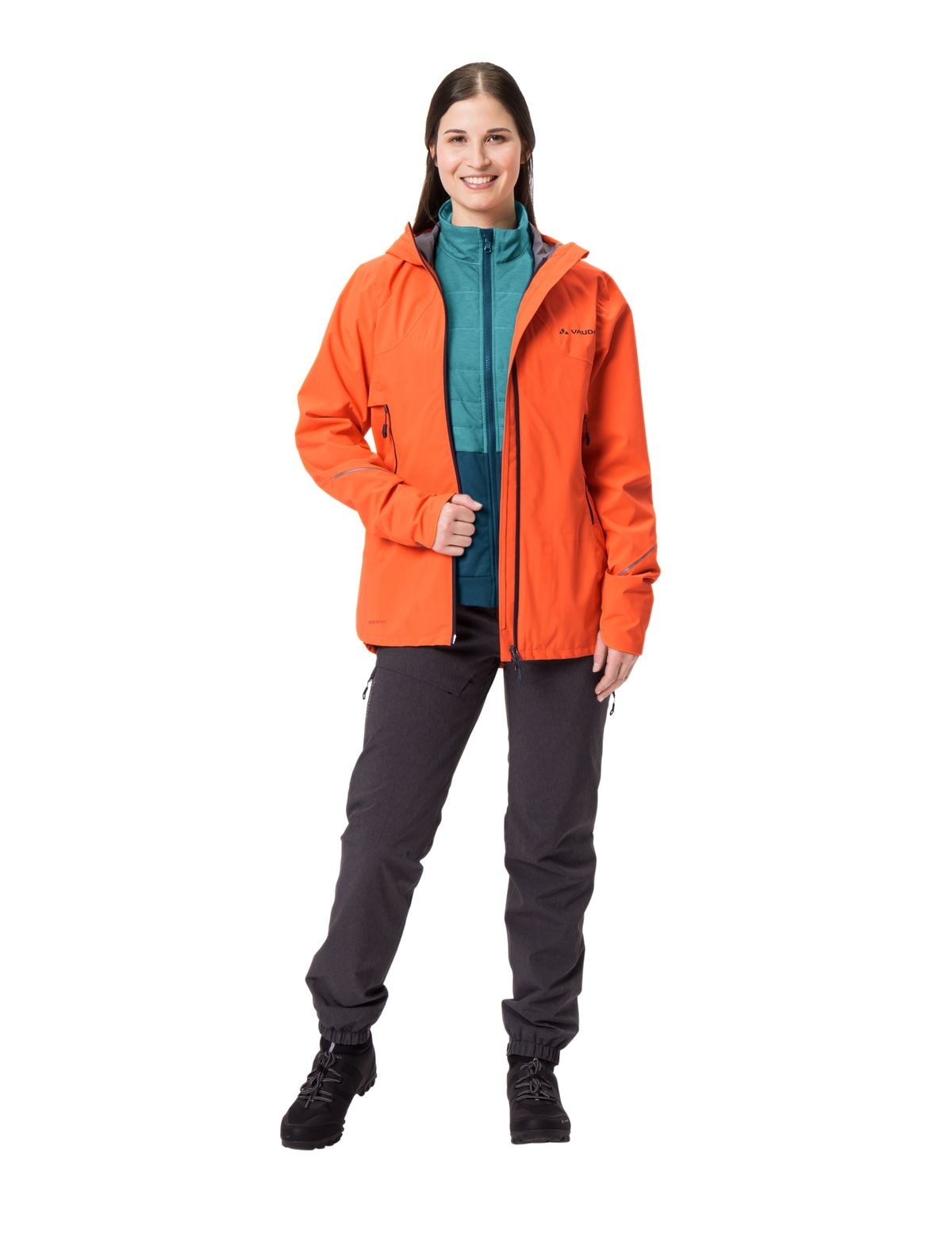 VAUDE 3-in-1-Funktionsjacke, mit Kapuze, Wasserdicht, winddicht und atmungsaktiv