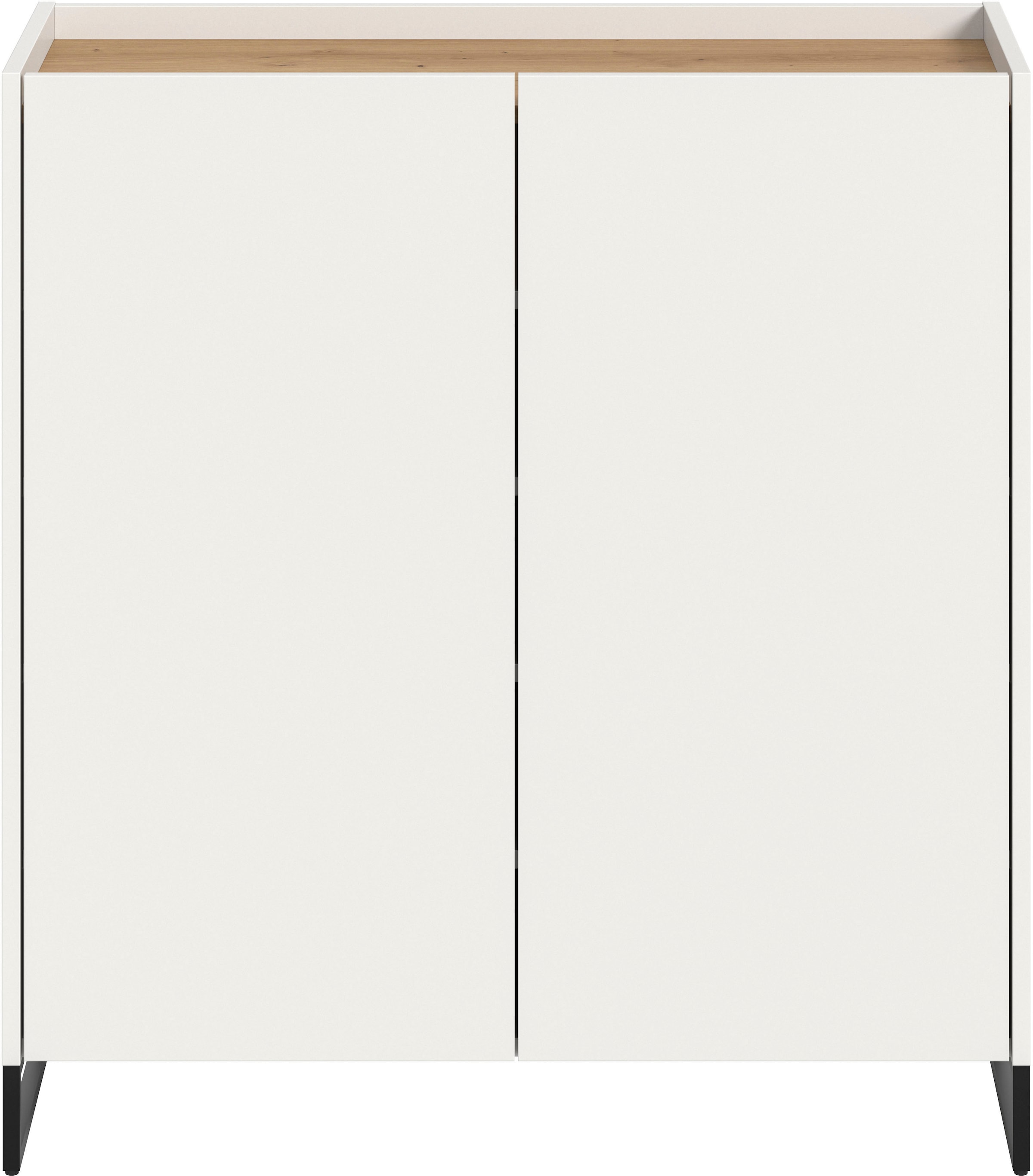 Home affaire Schuhschrank »EVRID, Breite 90cm, 2 Türen, 5 Einlegeböden, inkl. Metall-Kufenfüße« individuell mit anderen Artikel der Serie EVRID erweiterbar, 1 Stk. tlg. Schuhkommode, Kommode, Sideboard, Garderobenschrank, Flurkommode