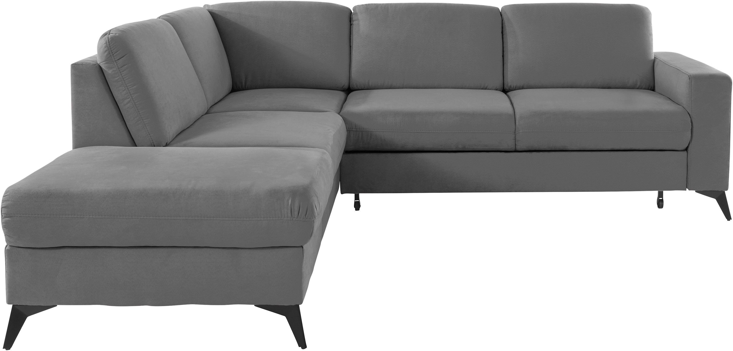 Places of Style Ecksofa »Lolland L-Form«, Wahlweise mit Bettfunktion und Stauraum, auch mit abwischbarem Bezug