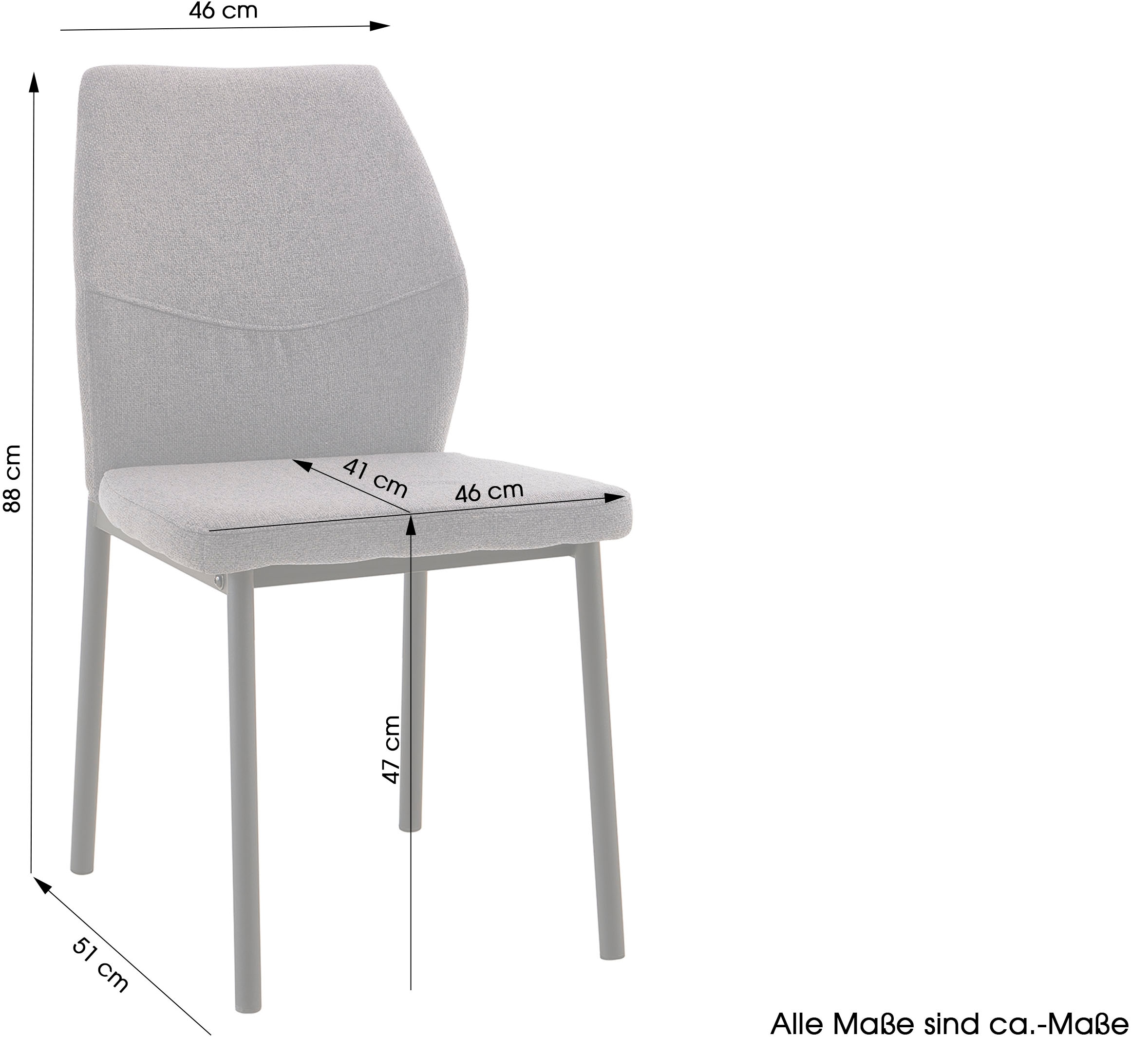 Home affaire Esszimmerstuhl »Lumos«, (Set), 2 St., Webstoff, Webstoff in vielen Farben erhältlich mit stabilem Metalluntergestell