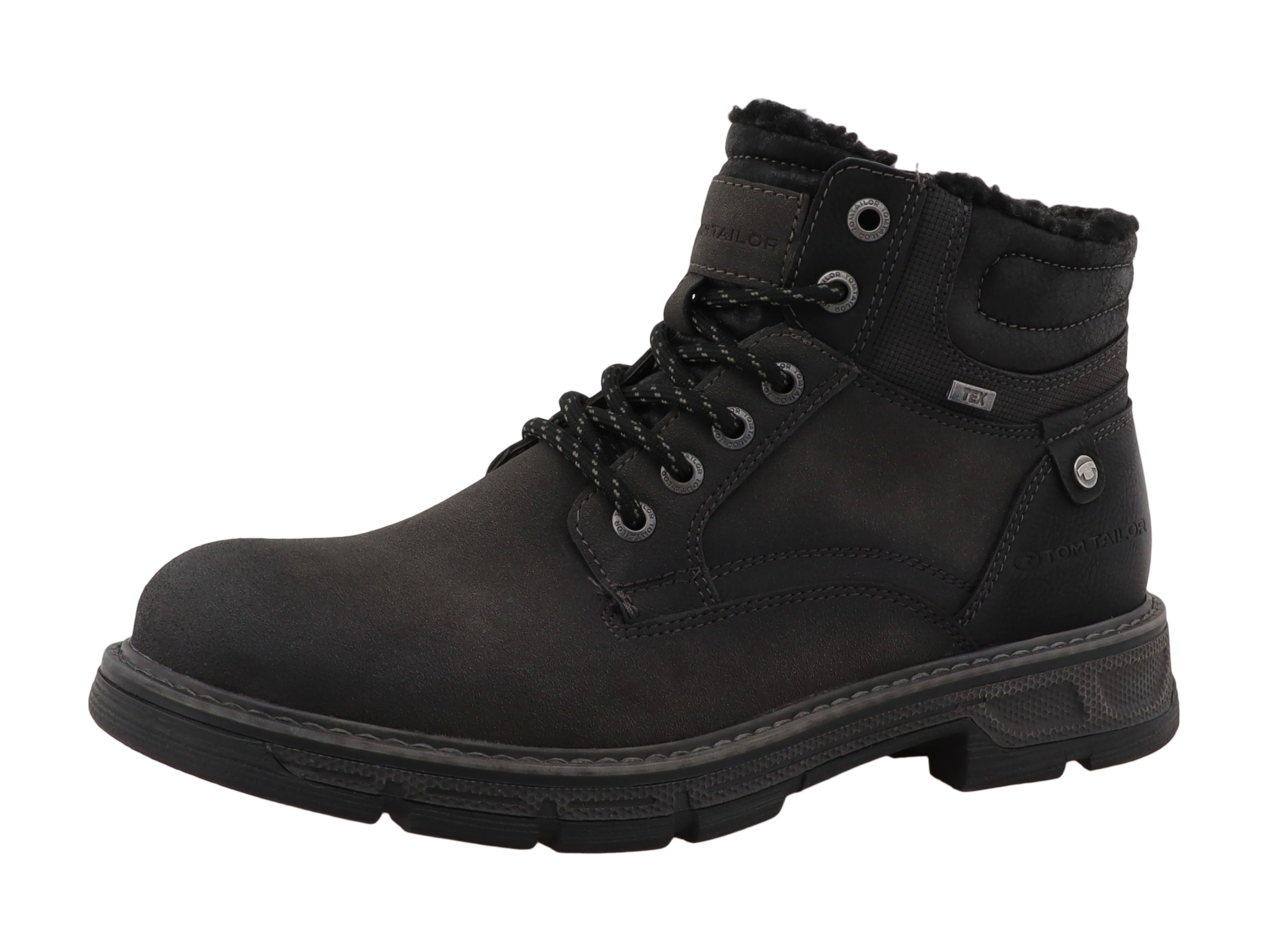 TOM TAILOR Winterboots  Schnürboots mit Niete und Ziernähten