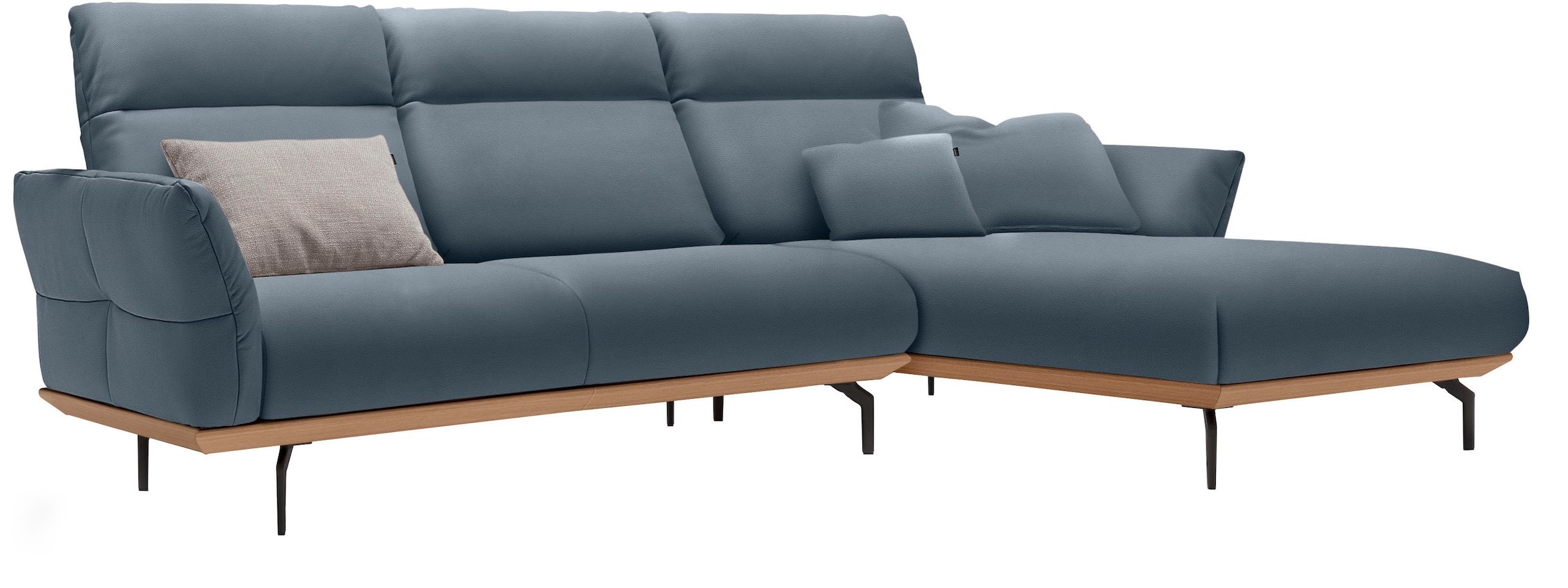 Creation BY ROLF BENZ Ecksofa »CR.460«, Sockel in Eiche, Alugussfüße in umbragrau, Breite 298 cm