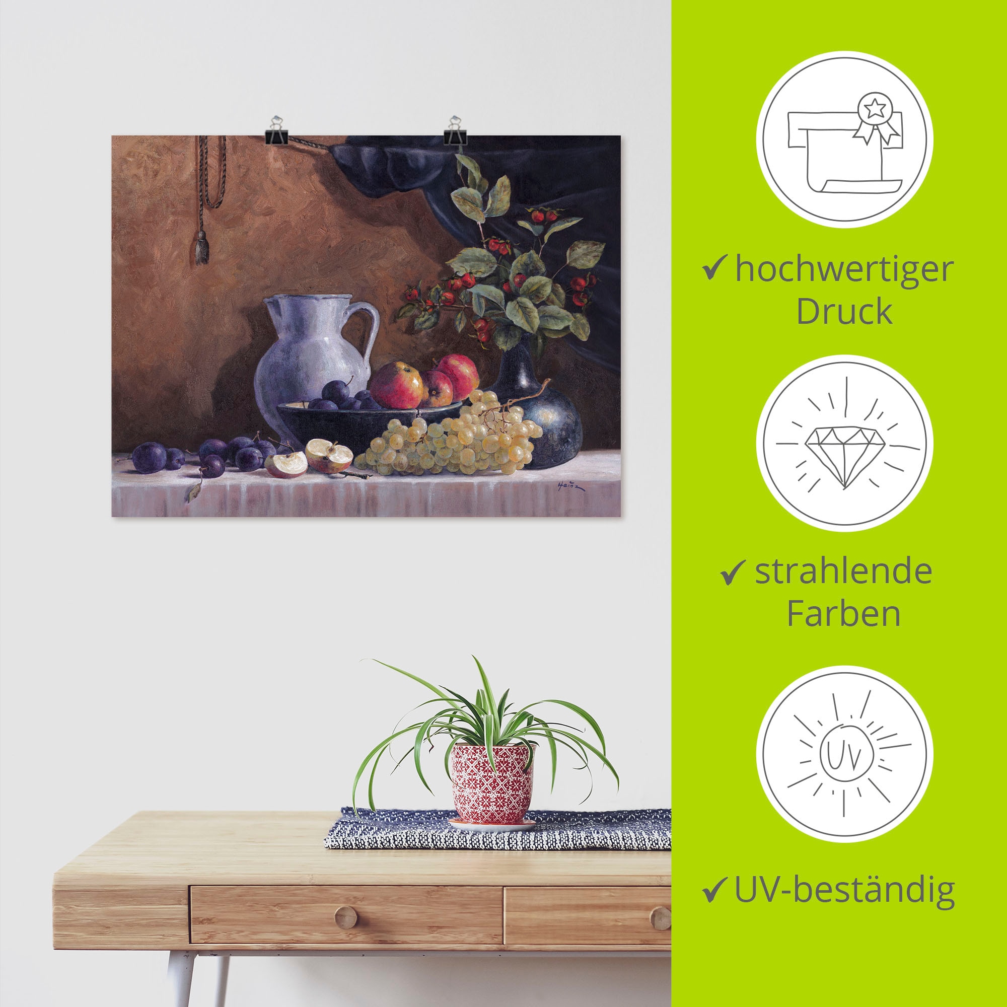 Artland Wandbild »Stillleben« Arrangements 1 Stk. tlg. als Leinwandbild, Poster in verschied. Größen