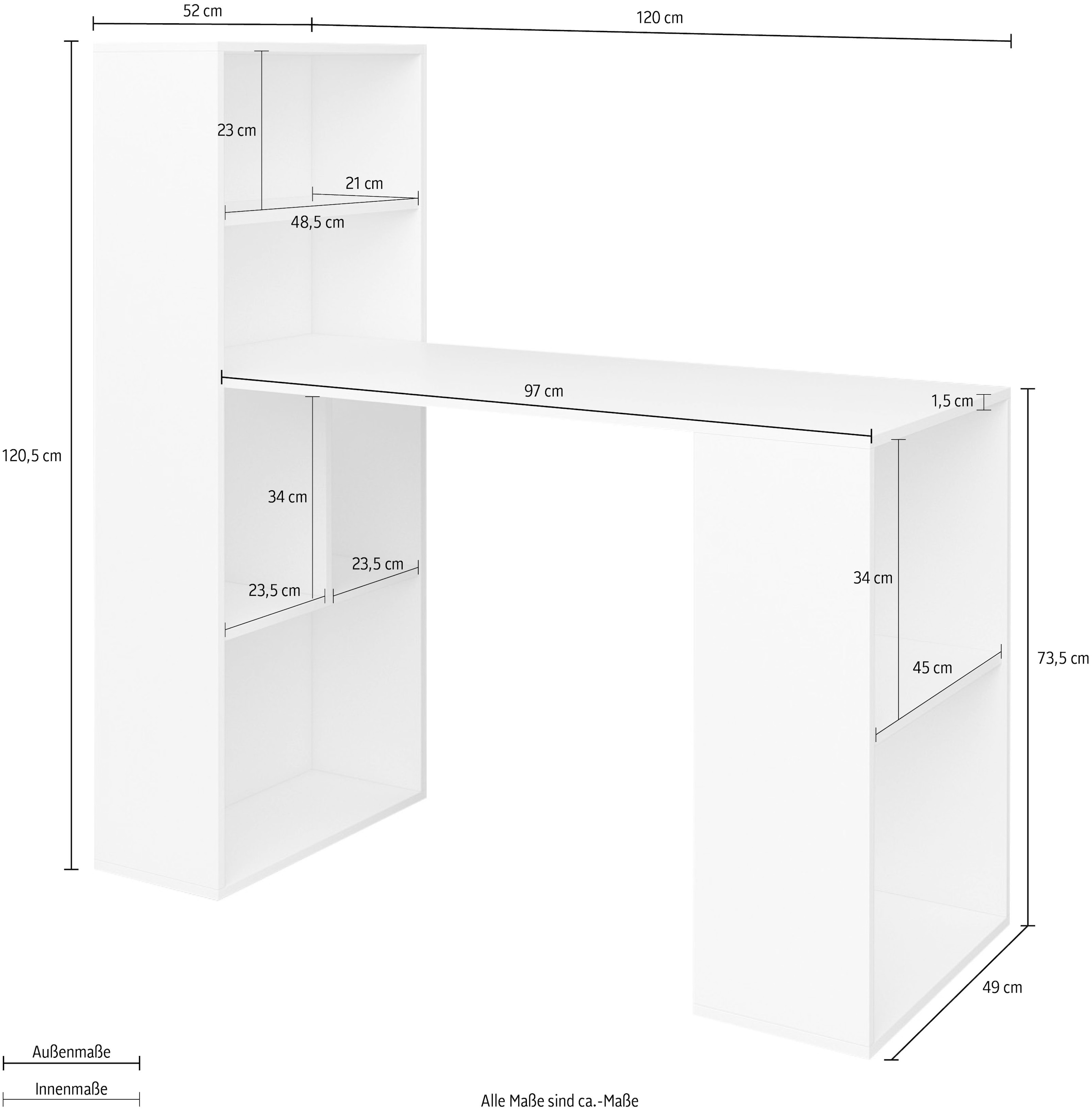 INOSIGN Regal-Schreibtisch »Whitby«, Home Office-Schreibtisch