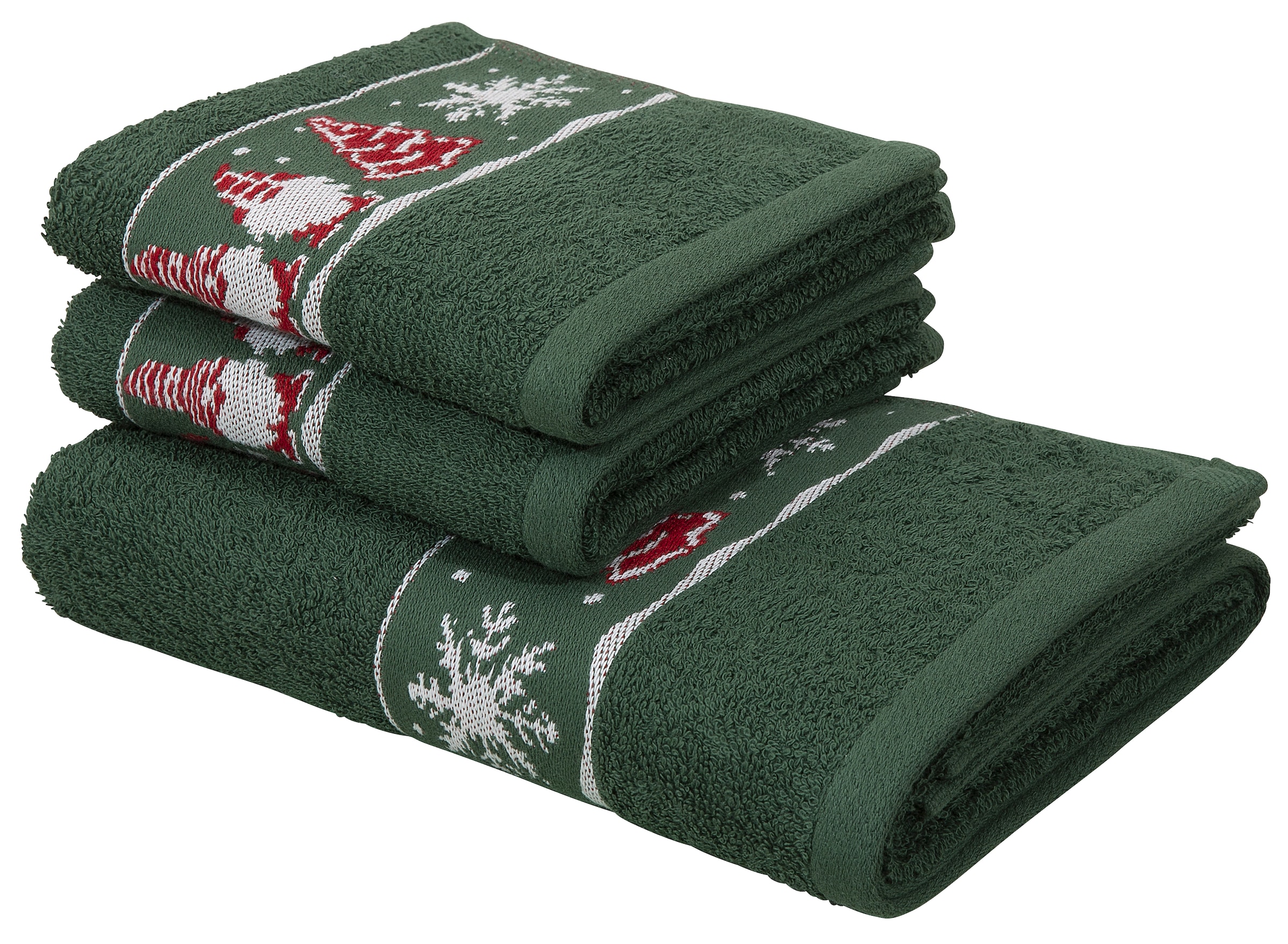 Sternen Bordüre, Set, 100% home Walkfrottee, tlg., mit my & Handtuchset, weihnachtliches »Weihnachten«, 3 Handtuch Baumwolle Set
