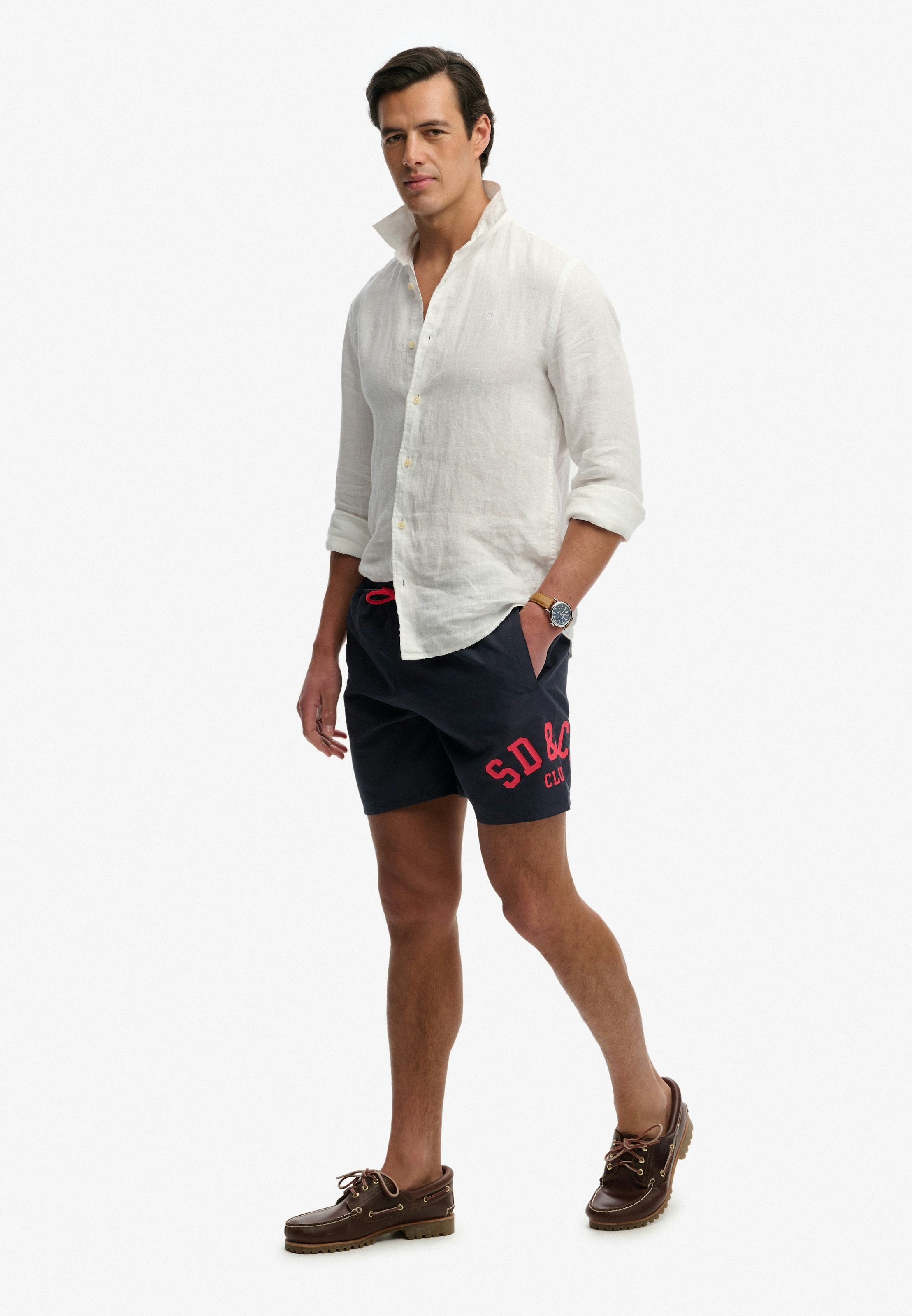 Superdry Badeshorts »PRINTED LOGO 16 SWIM SHORT« modische Passform, unifarbenes Design, aus Polyester, pflegeleicht