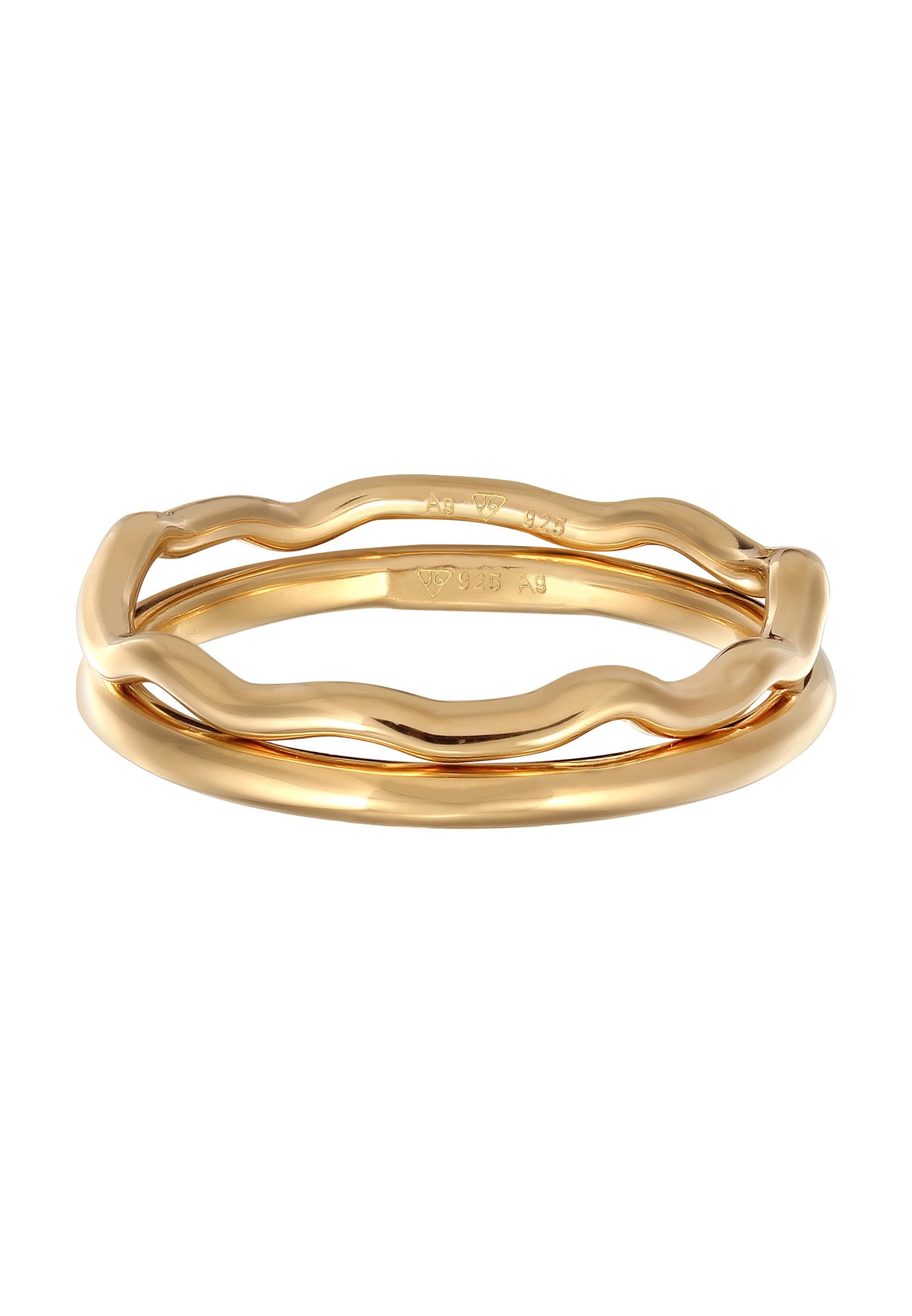 Elli Ring-Set »Ring Stapelringe 2er Set Bandringe 925 Silber«