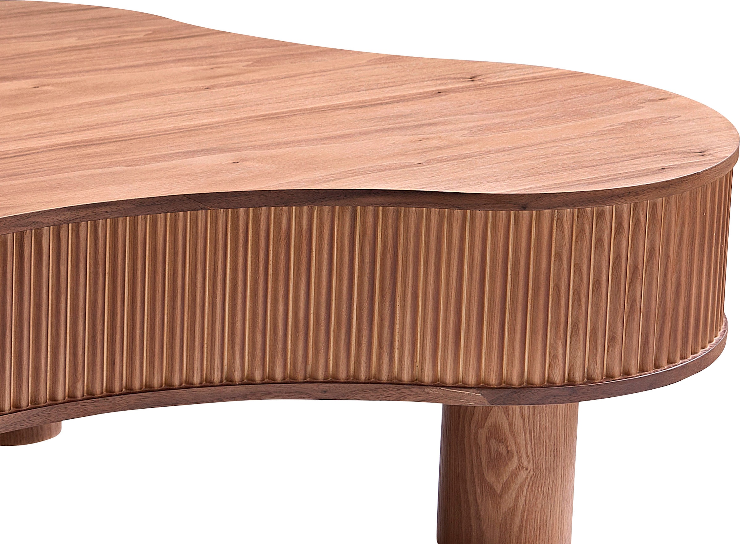 SalesFever Couchtisch »Wohnzimmertisch organisch mit Massivholz-Lamellen 115 x 75 cm« 1 Stk. tlg. Stilvoller & moderner Holztisch mit Echtholzfurnier