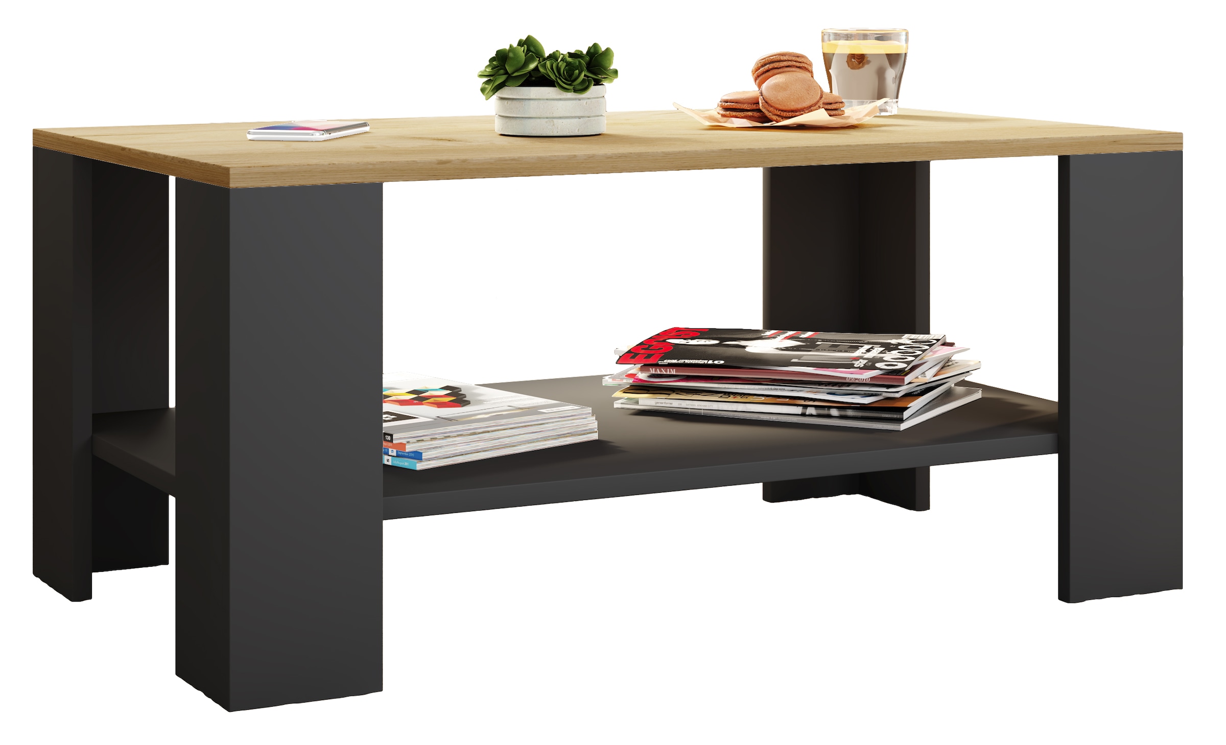 VCM Couchtisch "Holz Sofatisch Couchtisch Beistelltisch Dalus" 1 Stk. tlg.