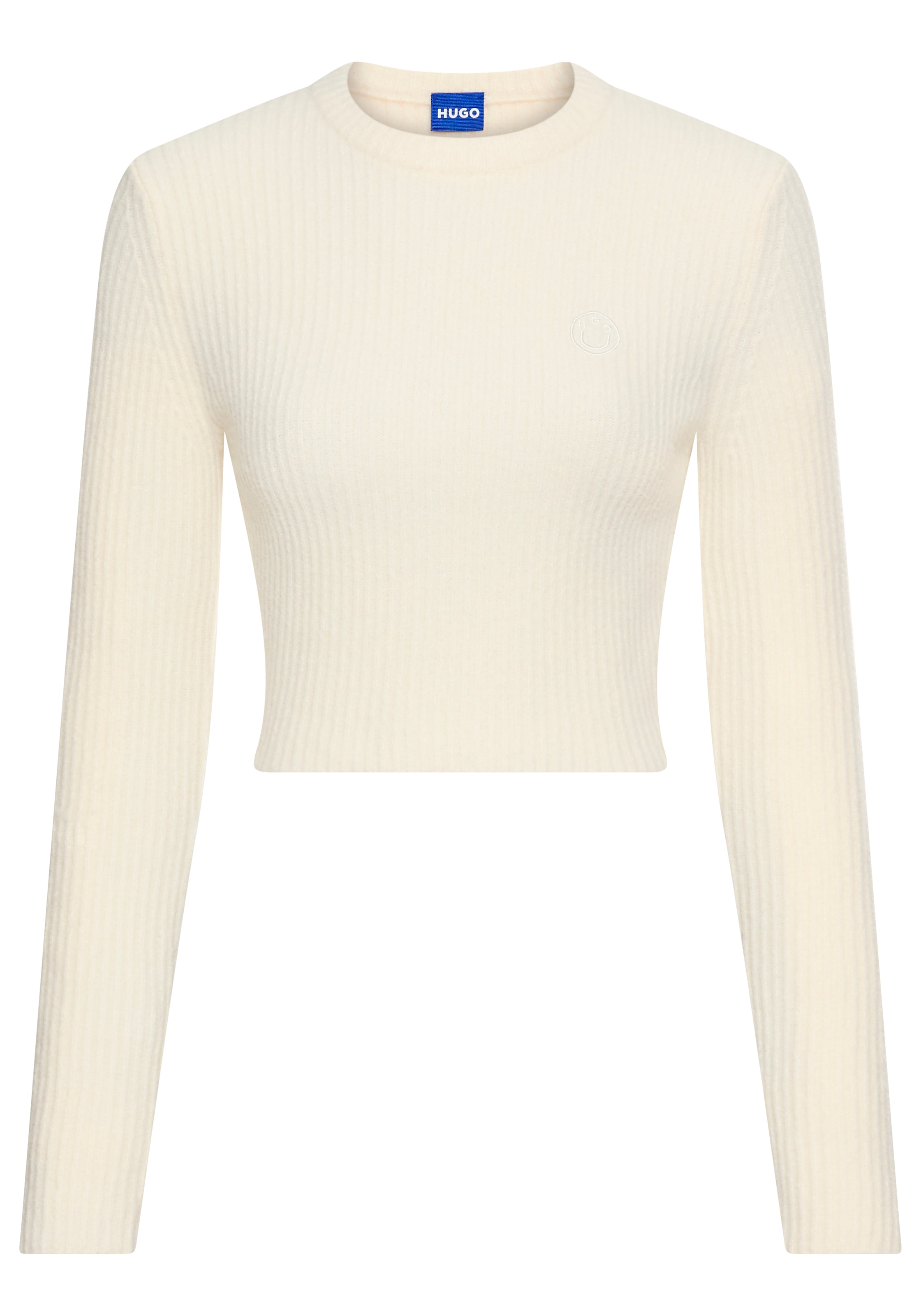 HUGO Blue Rundhalspullover »Skitty«, mit Wollanteil, Slim Fit, cropped