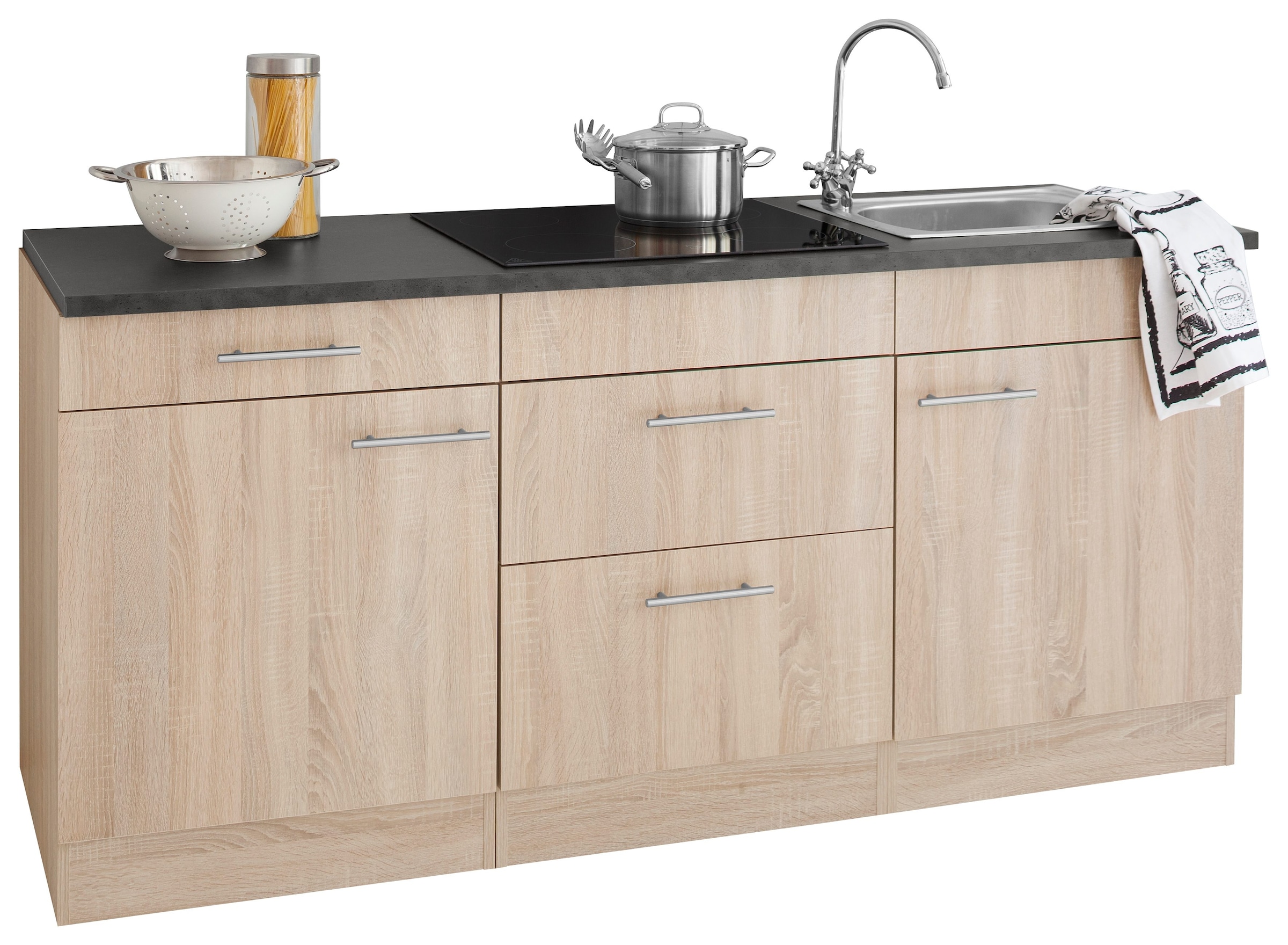OPTIFIT Küchenzeile »Mini«, Breite 180 cm, mit Glaskeramik-Kochfeld, mit Arbeitsplatte