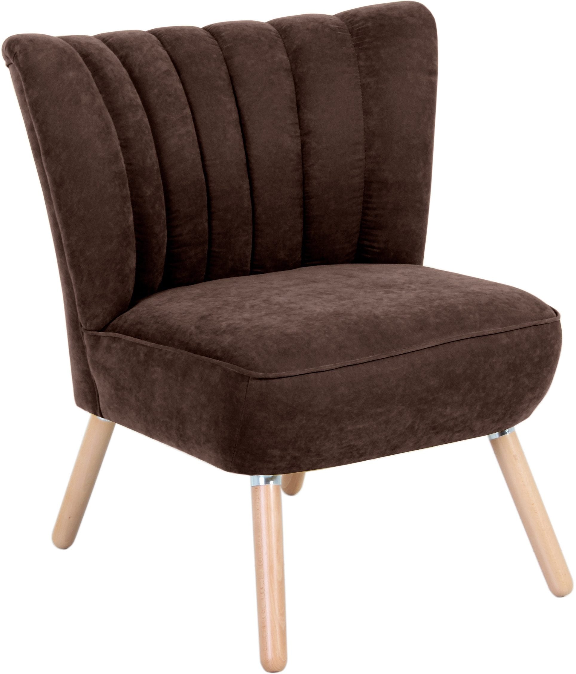 Max Winzer® Sessel »Aspen, Loungesessel, Solitärsessel, bequem,«, tolle Rückenlehnenverarbeitung im Retrostil, hoher Fuß
