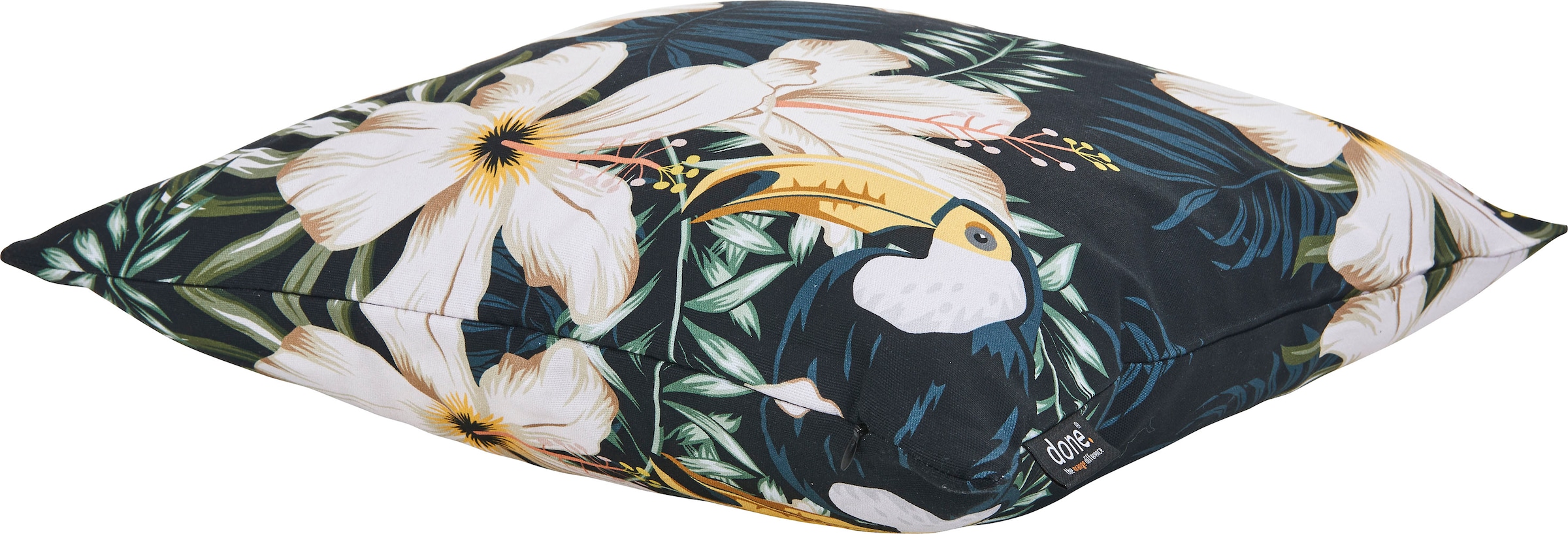 done.® Dekokissen »Panama Print Tukan« Beidseitig bedruckte Kissenhüle ohne Füllung, 1 Stück