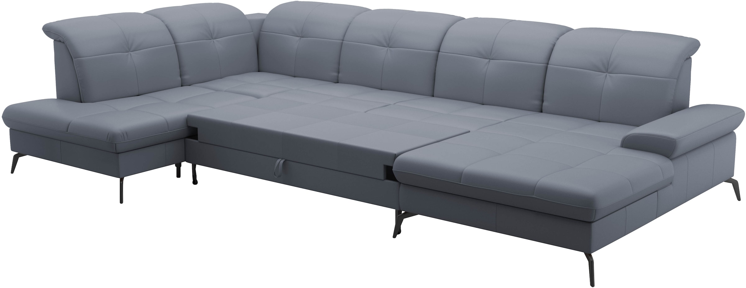 sit&more Wohnlandschaft »Amica, U-Form, inkl. Sitztiefenverstellung und Armteilverstellung«, wahlweise mit Kopfteilverstellung, Bettfunktion und Bettkasten