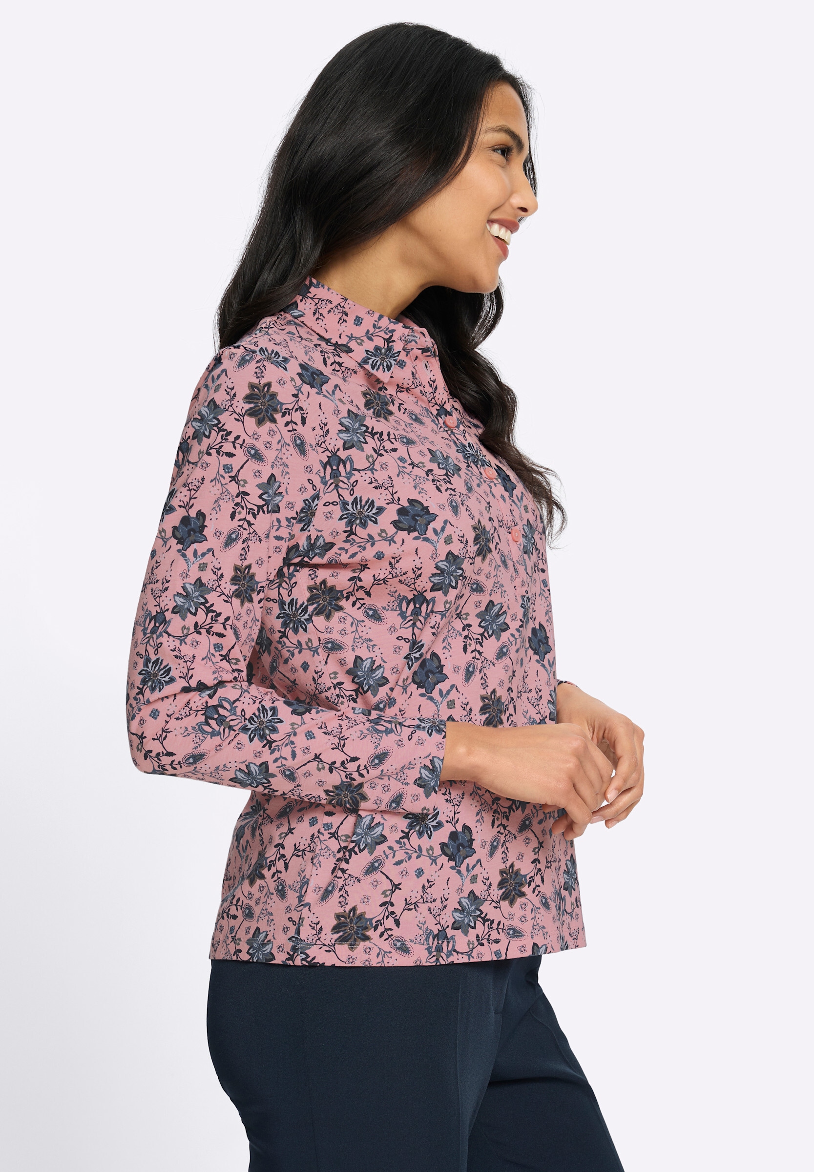 Sieh an! Poloshirt »Poloshirt Poloshirt mit floralem Druck«