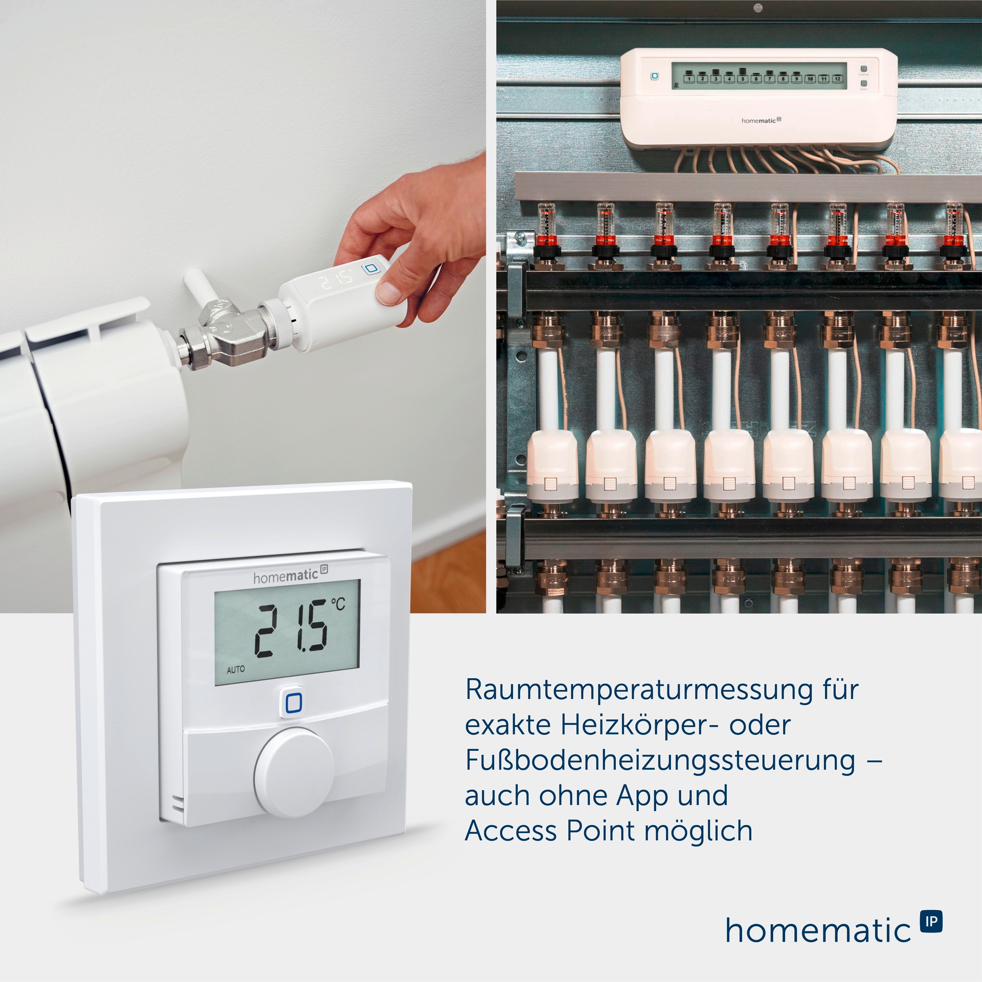 Homematic IP Smart-Home-Zubehör »Wandthermostat mit Luftfeuchtigkeitssensor WTH-3«