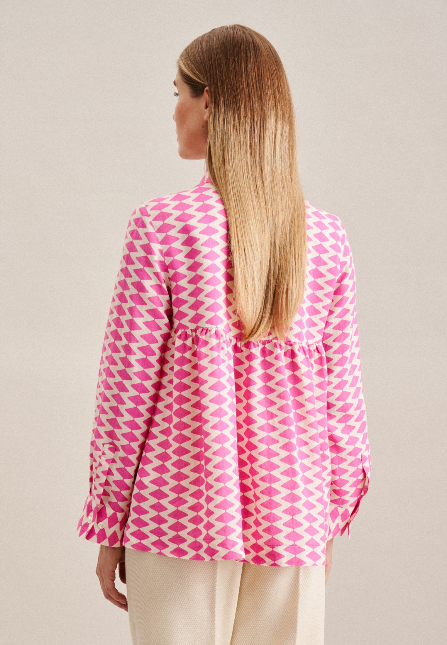 seidensticker Hemdbluse »Schwarze Rose«, Langarm Kragen Geometrische Muster