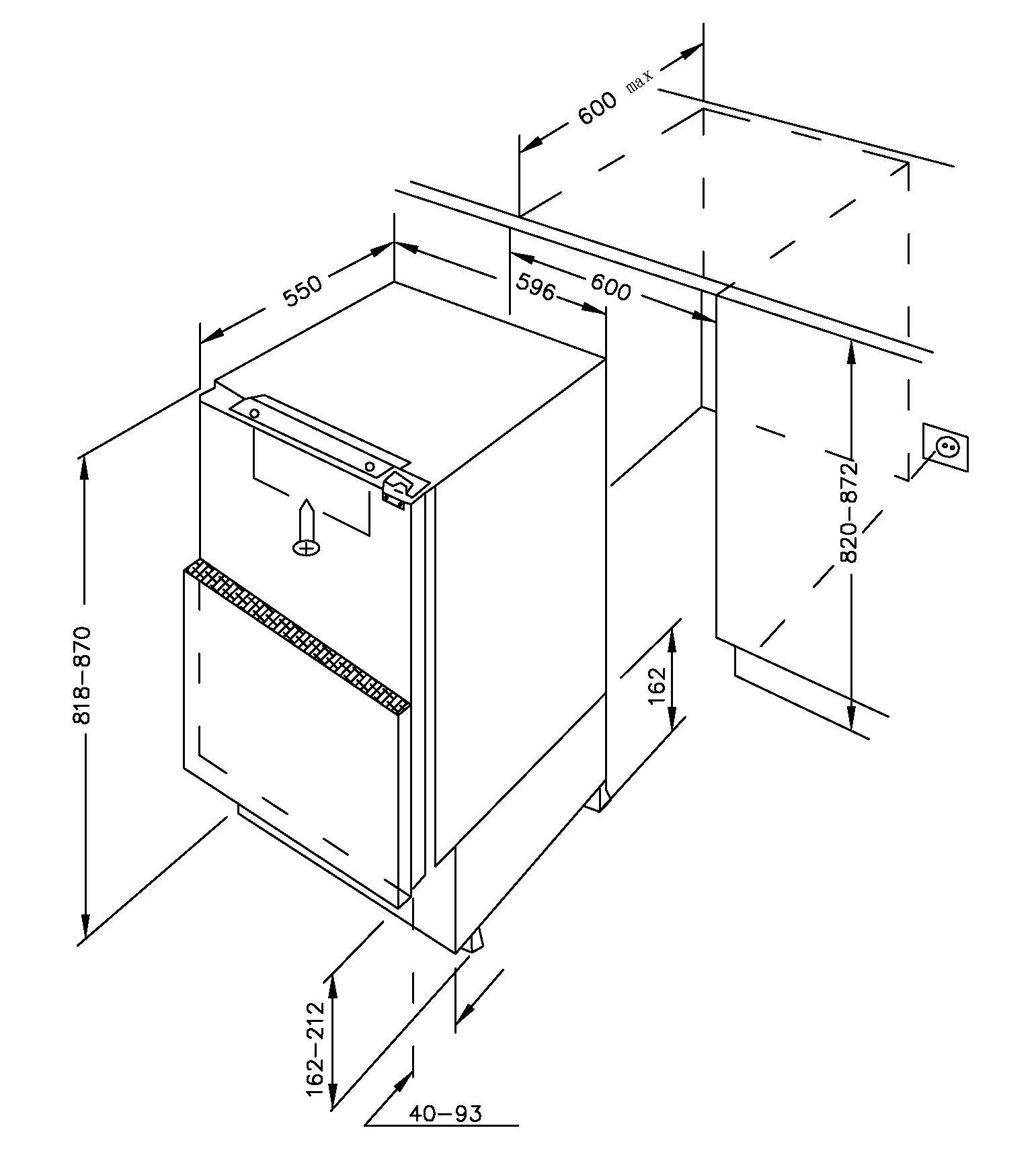 Amica Einbaukühlschrank »UVKSS 351 901«, Festtür-Technik