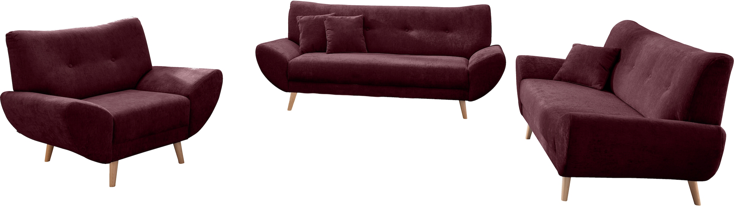 Home affaire Polstergarnitur »Basta« 3-2-1, 3 tlg. tlg.