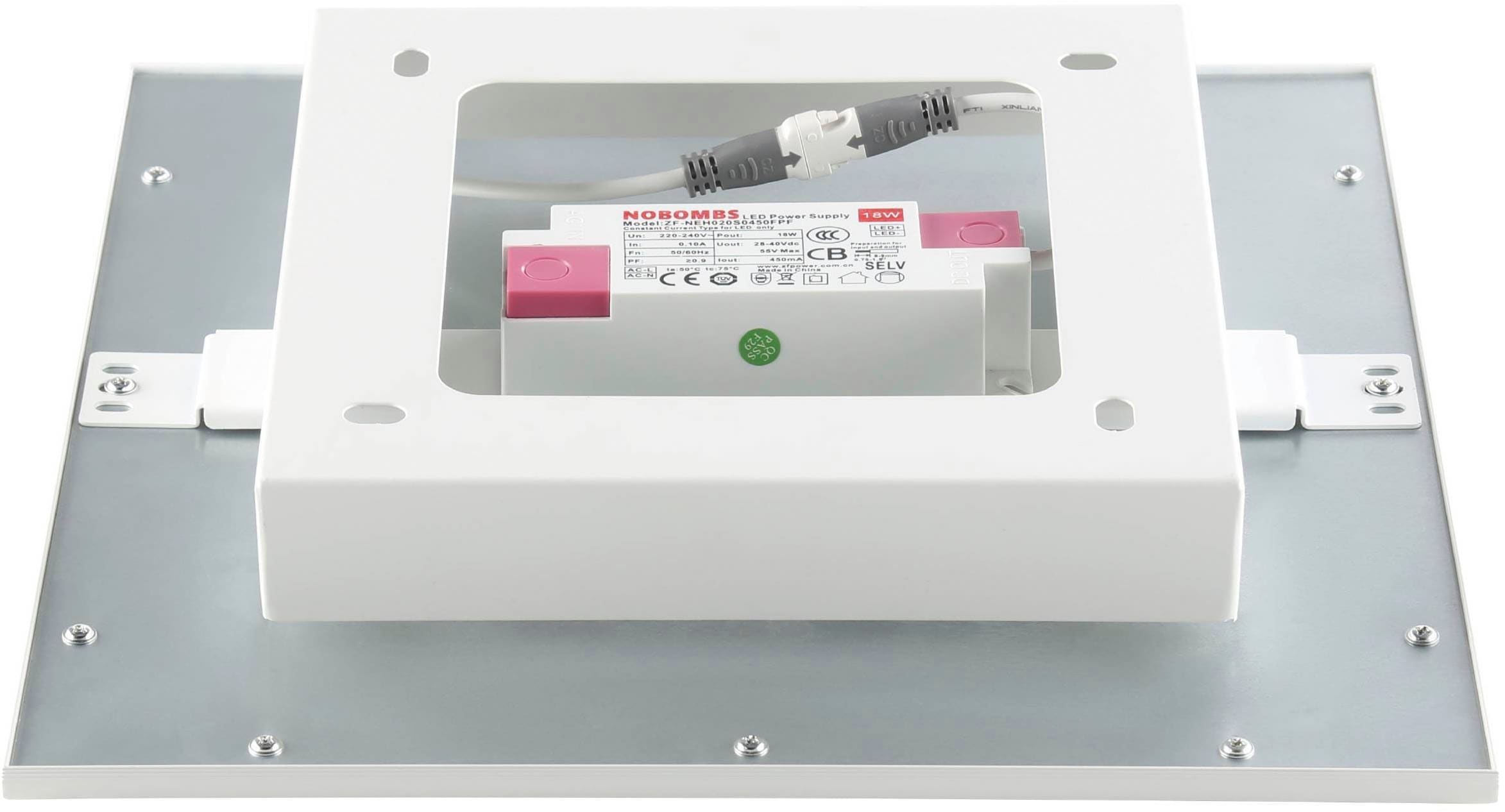 EGLO Deckenleuchte »Salobrena 1 Deckenlampe, Aluminium und Kunststoff, Aufbaulampe, Lampe« LED-Modul 1 Stk. Neutralweiß Deckenlampe, Material: Aluminium, Kunststoff, Weiß, L: 30x30 cm