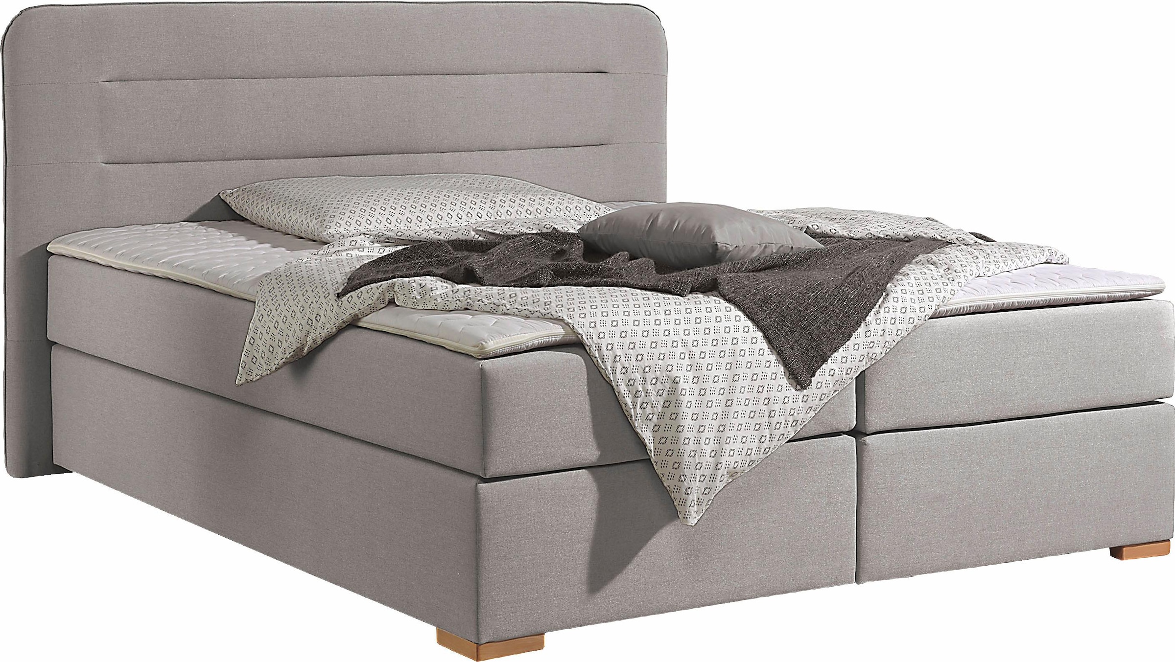 Home affaire Boxspringbett »Manchester« 5 Breiten, 3 Ausführungen, 2 Härtegraden, Topper, Steppung