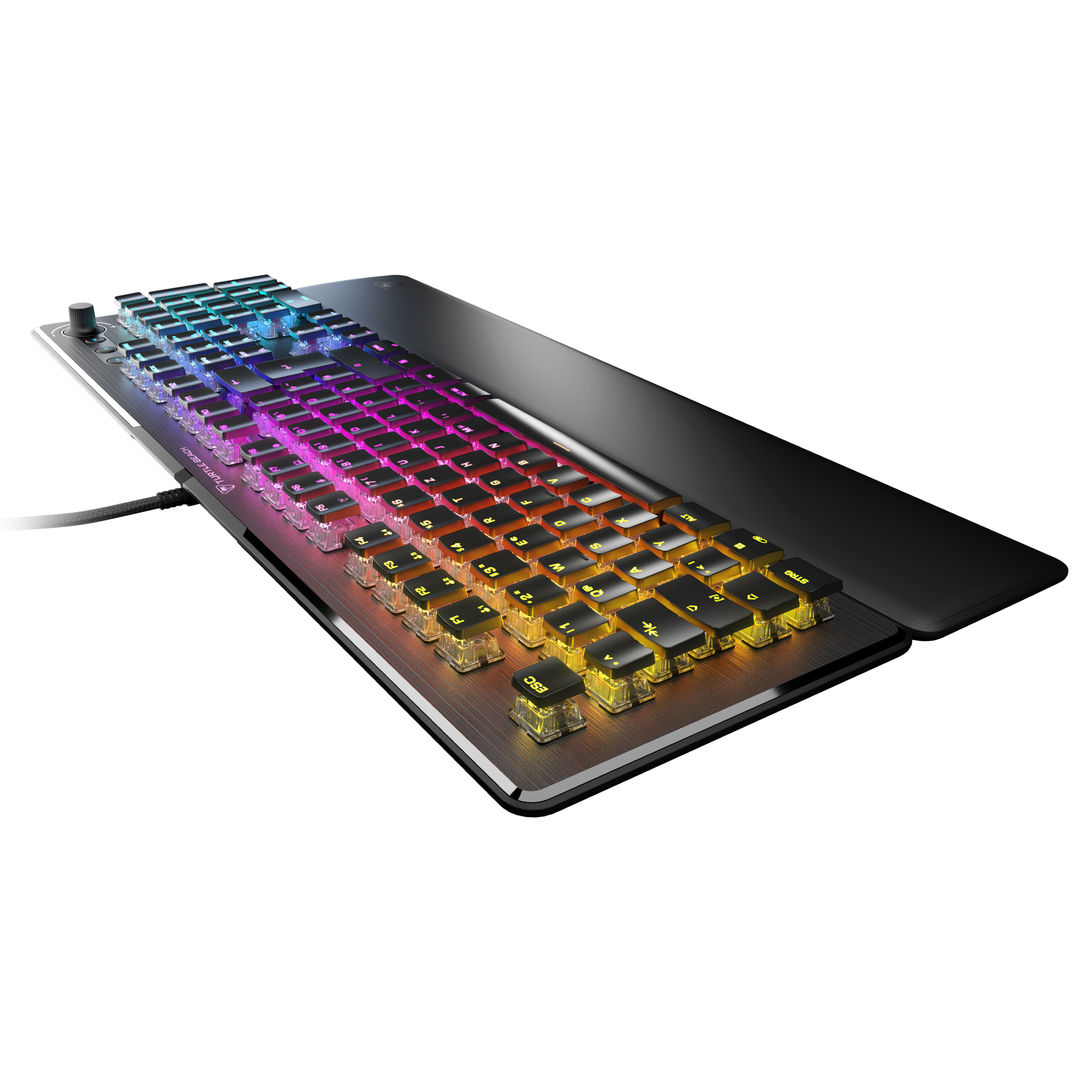 Turtle Beach Gaming-Tastatur »Vulcan II, Tactile«, (Lautstärkeregler-Funktionstasten-Profil-Speicher-Ziffernblock-verstellbare Füße-Handgelenkauflage), Tactile