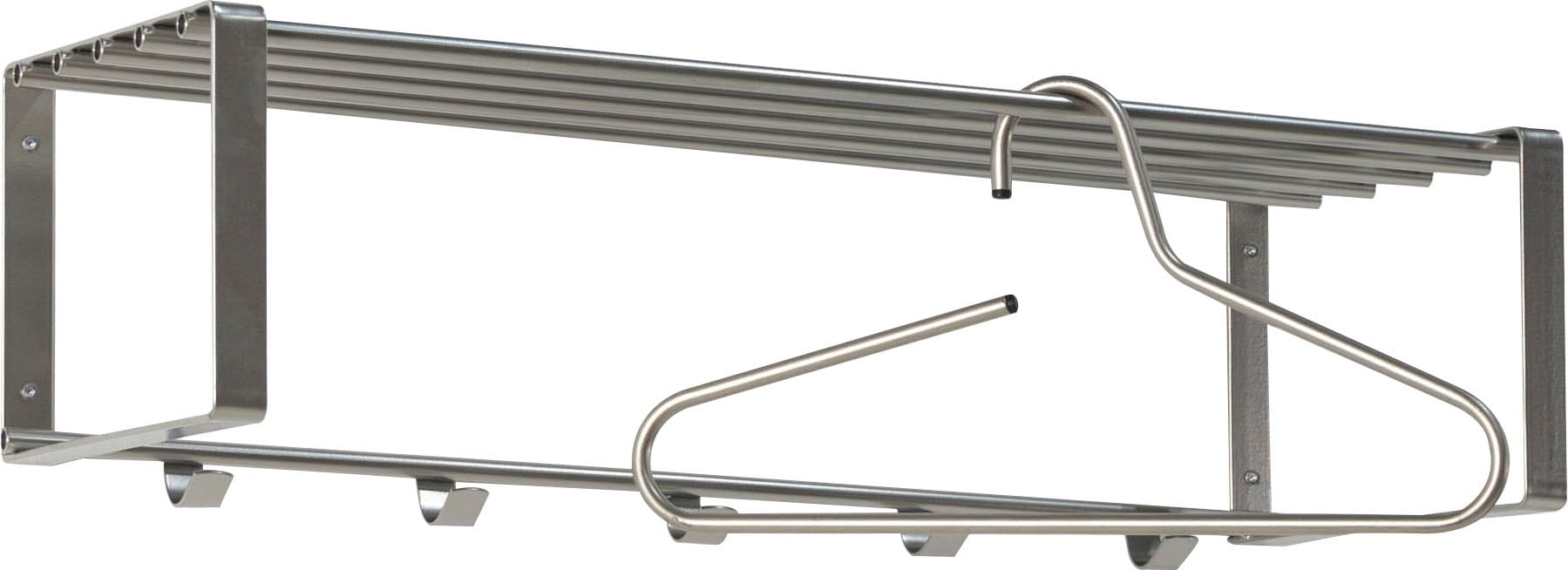 Spinder Design Garderobenleiste »REX«, (1 St.), Wandgarderobe aus Stahl mit Hutablage und 5 bzw. 7 Haken
