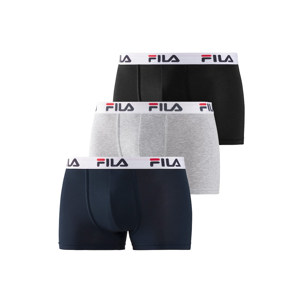 Fila Boxer, (Packung, 3 St.), mit Logo Schriftzug im Bund