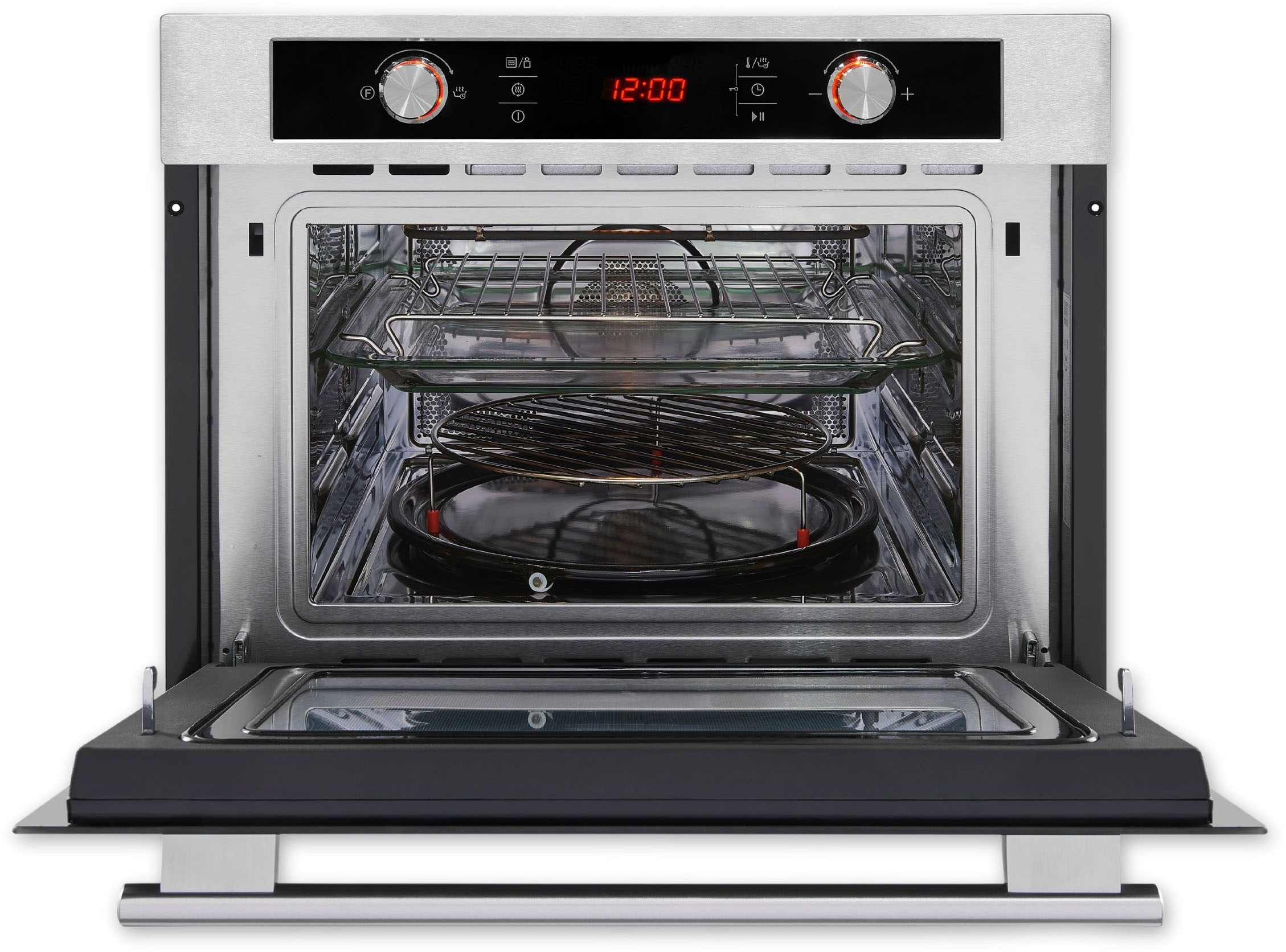 Exquisit EBM 4544 HI Mikrowelle (900 Watt, Einbaugerät, 44 l, Edelstahl)