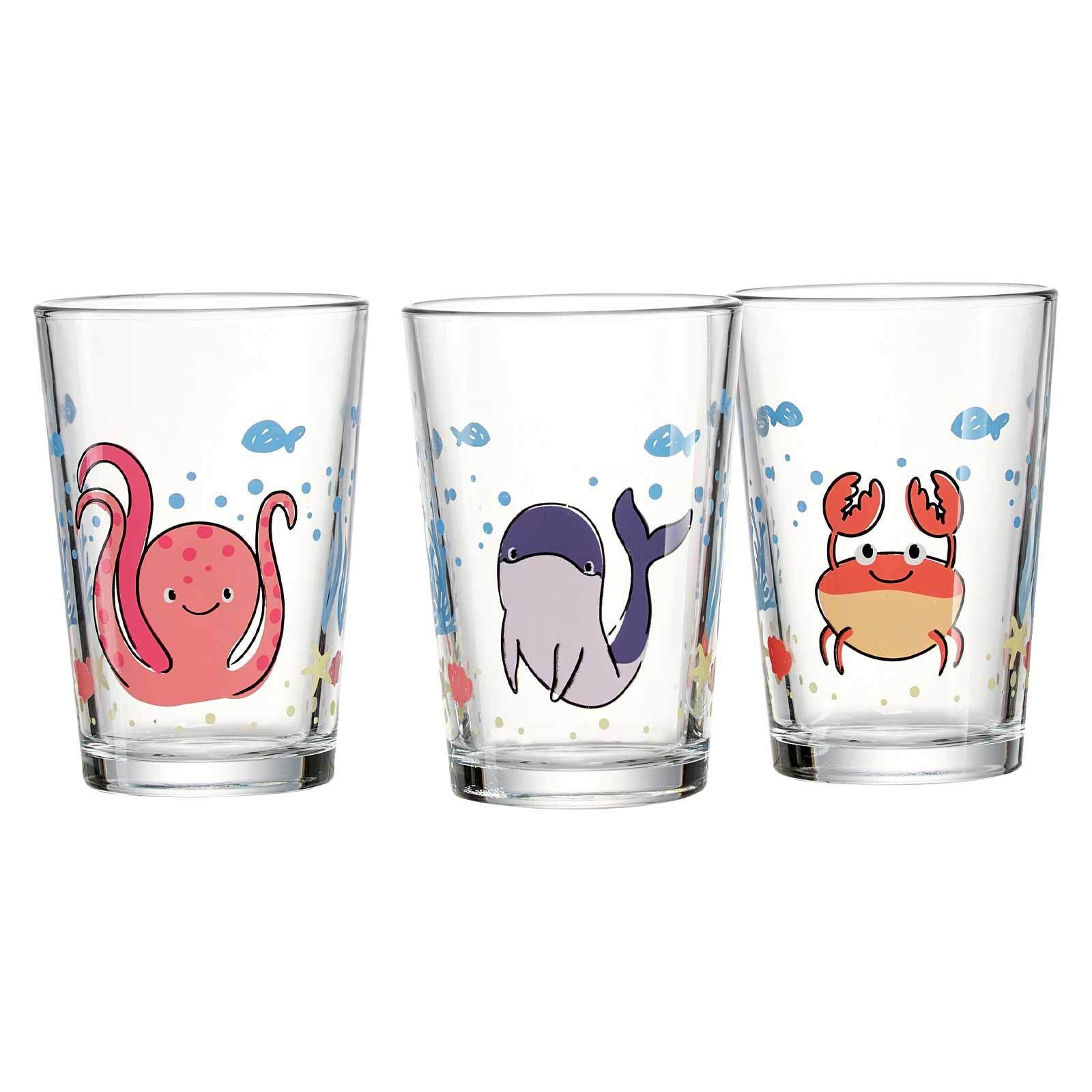 Ritzenhoff & Breker Kinderbecher "Kindergläser Unterwasserwelt 205 ml 3er Set bunt"
