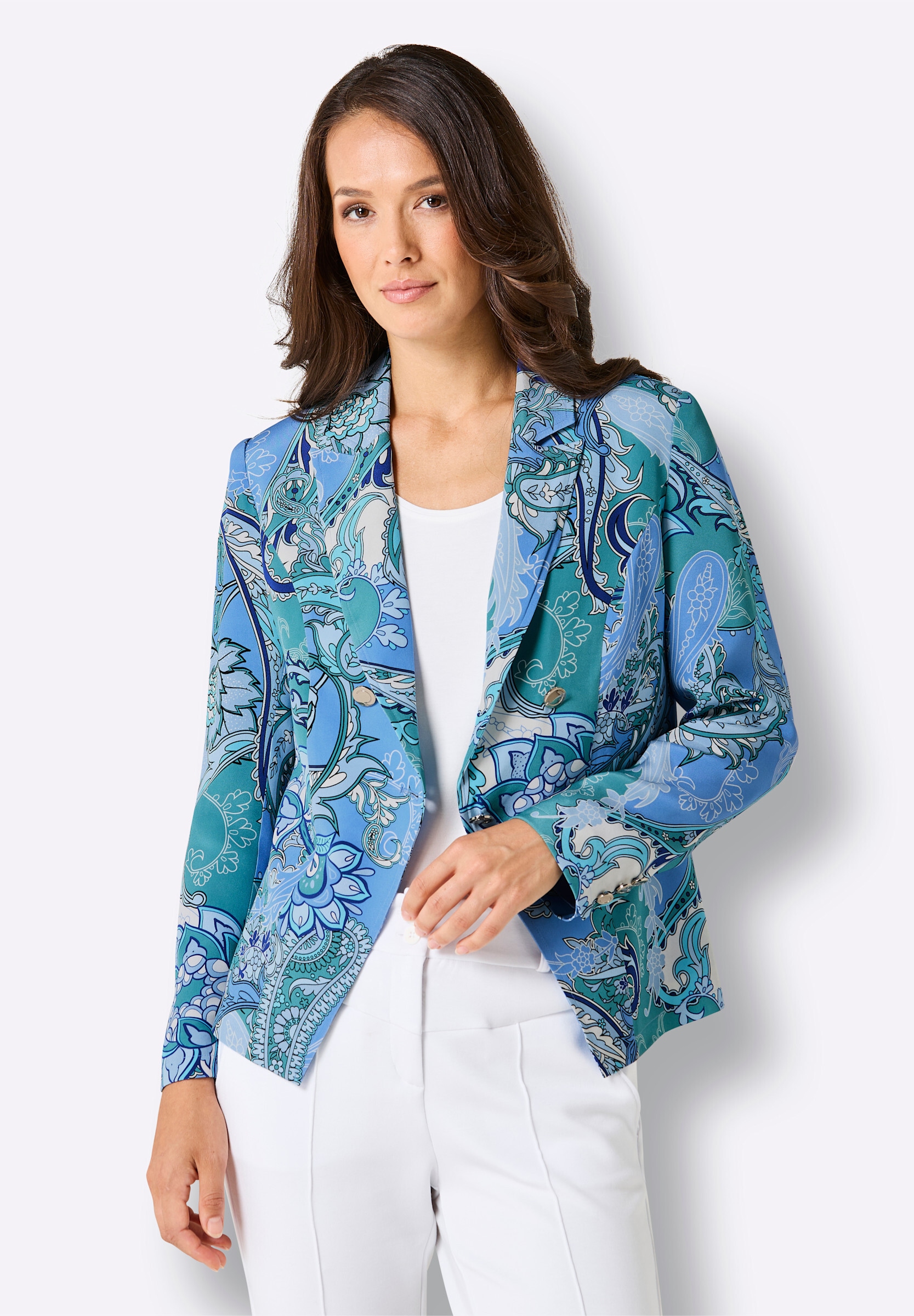 creation L Blusenblazer »Seiden-Blazer Blazer aus reiner, edler Seide«