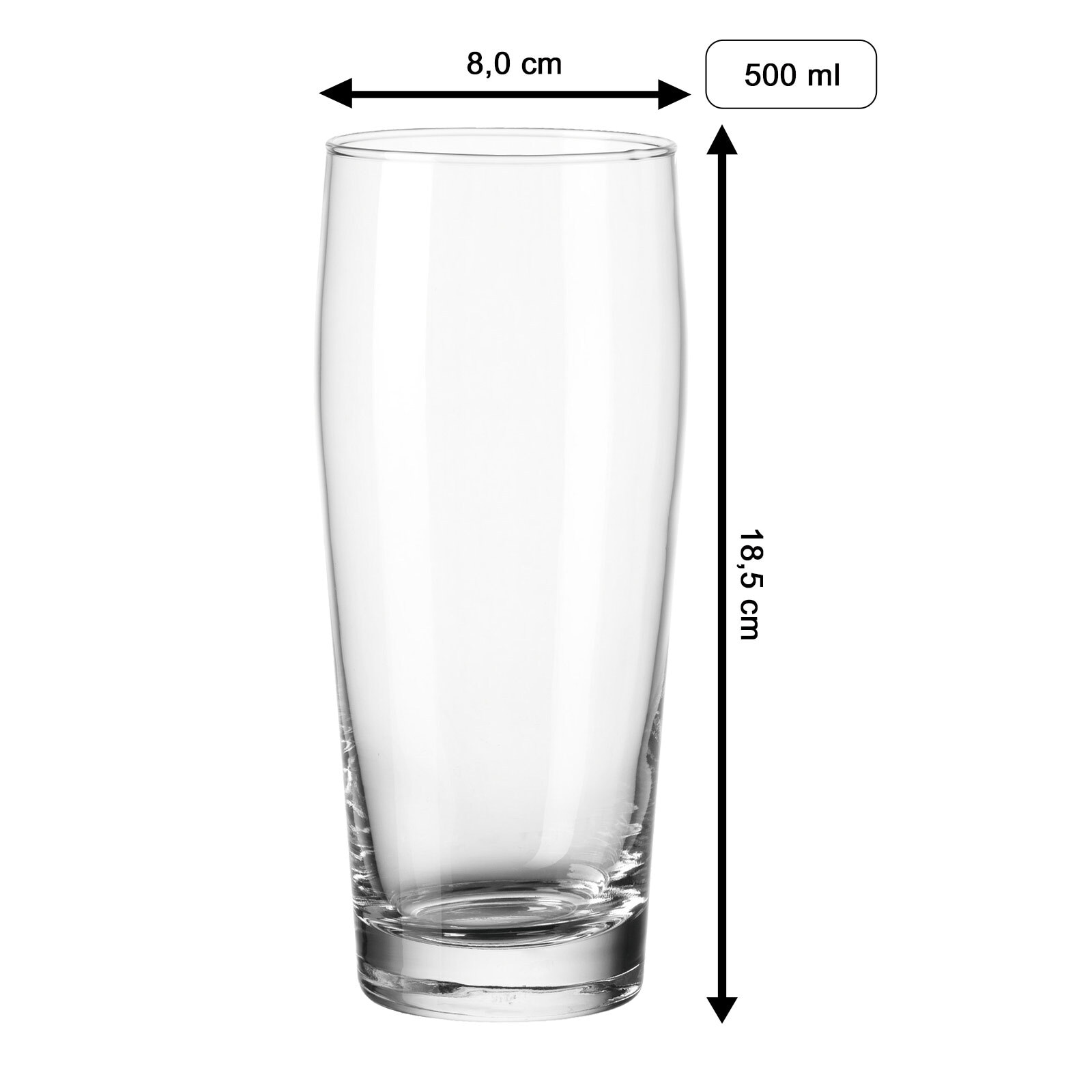 LUXENTU Bierglas »Willi Becher Bierglas mit Gravur 60. Jubiläum 0,5 l transparent«