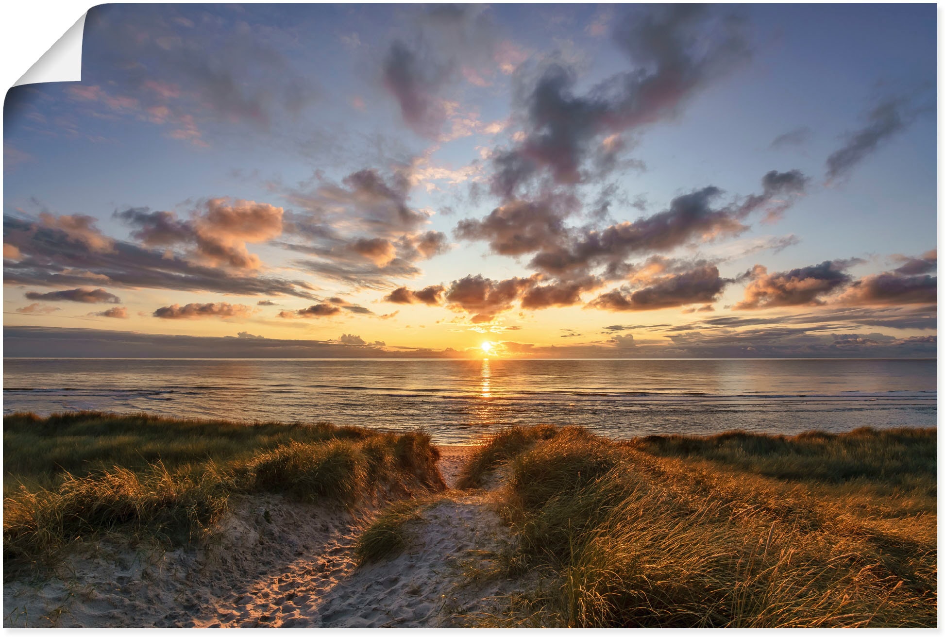 Artland Wandbild »Sonnenuntergang auf Sylt«, Bilder vom Sonnenuntergang & -aufgang, (1 St.), als Leinwandbild, Poster in verschied. Größen
