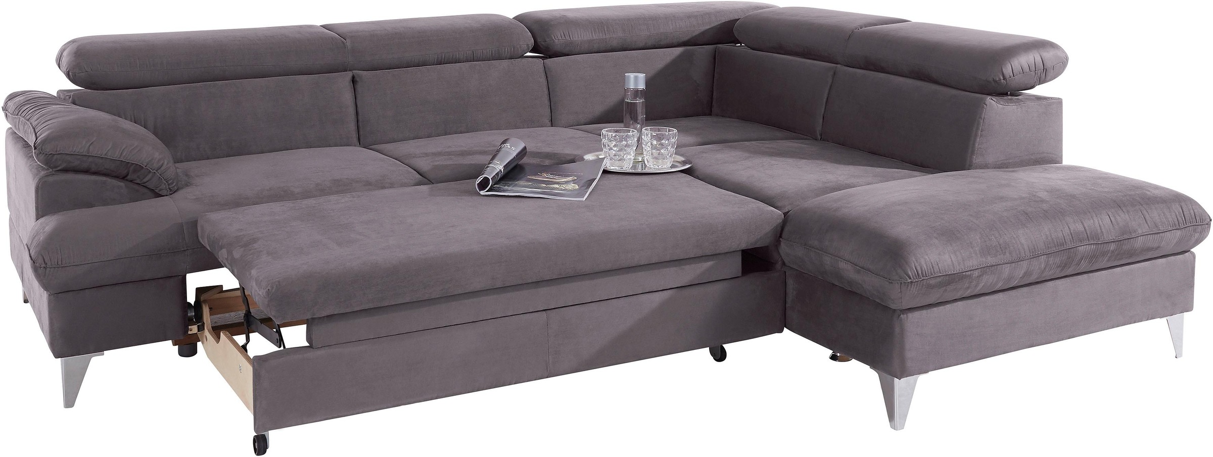 COTTA Ecksofa »Caluso L-Form«, inklusive Kopfteilverstellung, wahlweise mit Bettfunktion