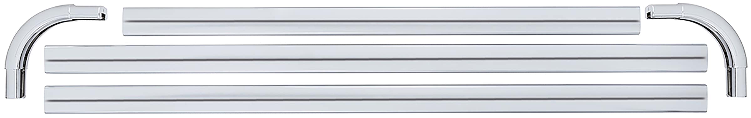 WENKO Winkelstange »Modell Era«, Winkelschiene aus Aluminium für Duschvorhänge, inkl. 16 Spezialgleiter