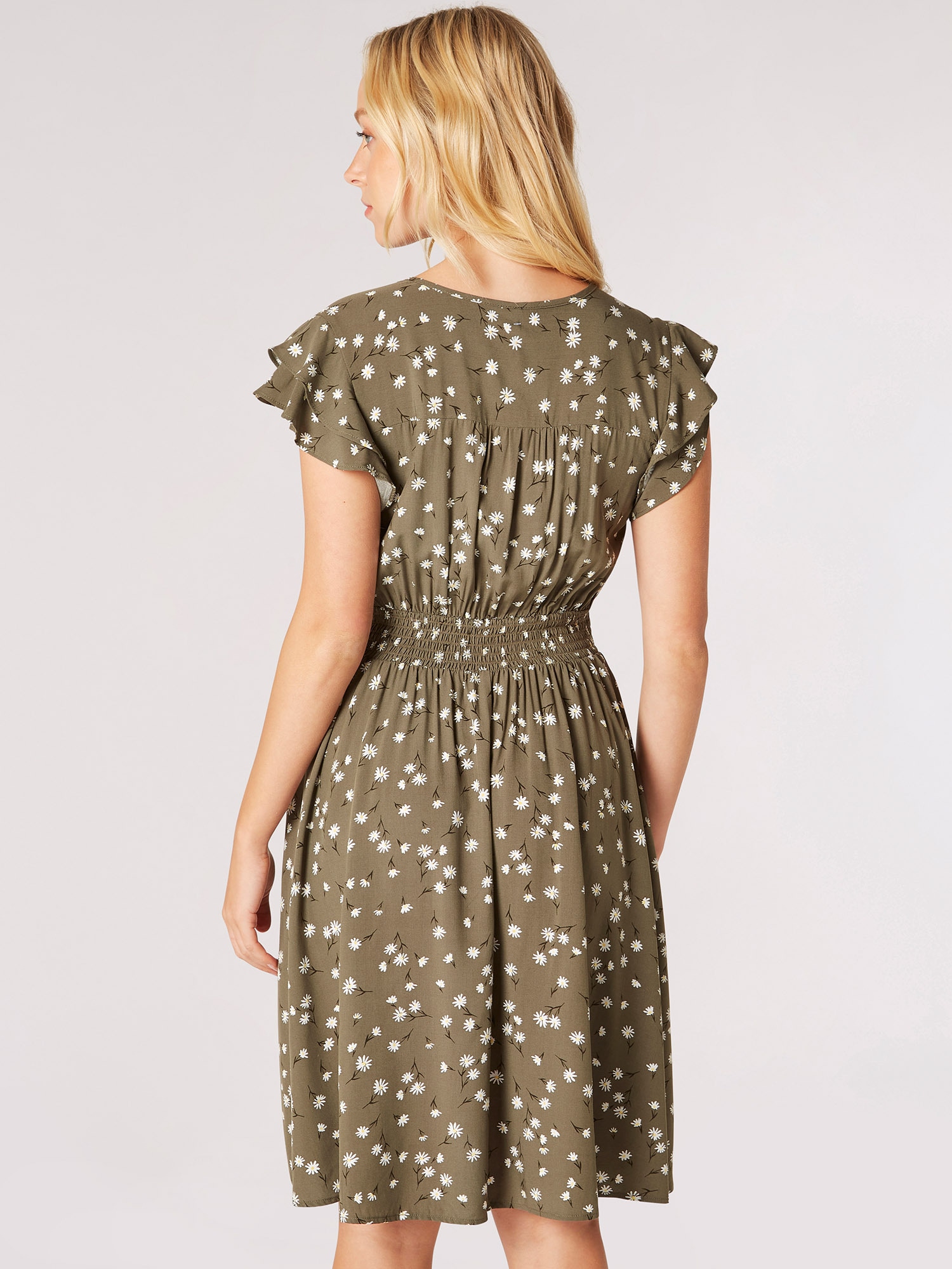 Apricot Druckkleid »Minikleid« mit Knopfleiste