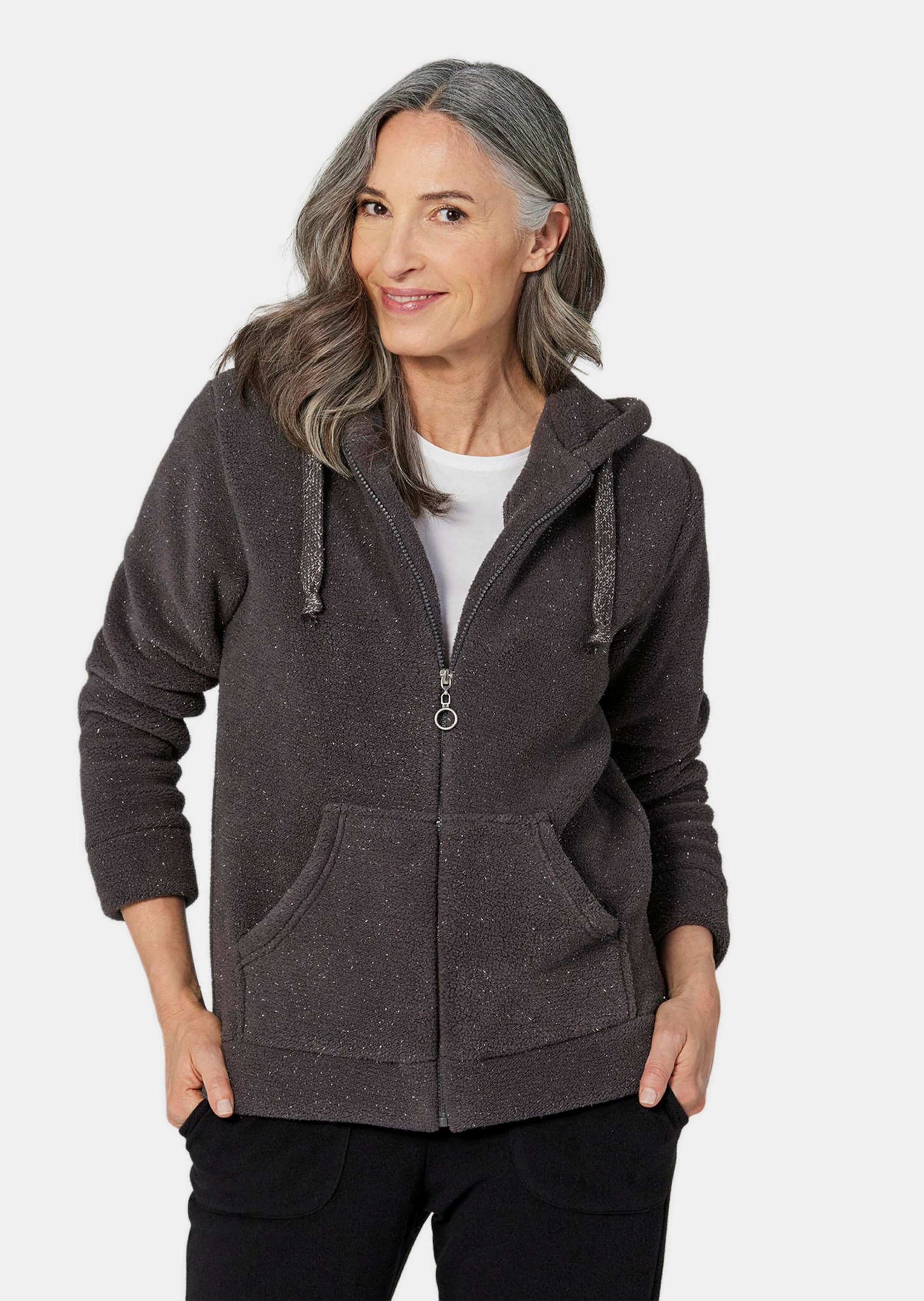 GOLDNER Strickjacke »Kurzgröße Kuschelige Flausch-Freizeitjacke«