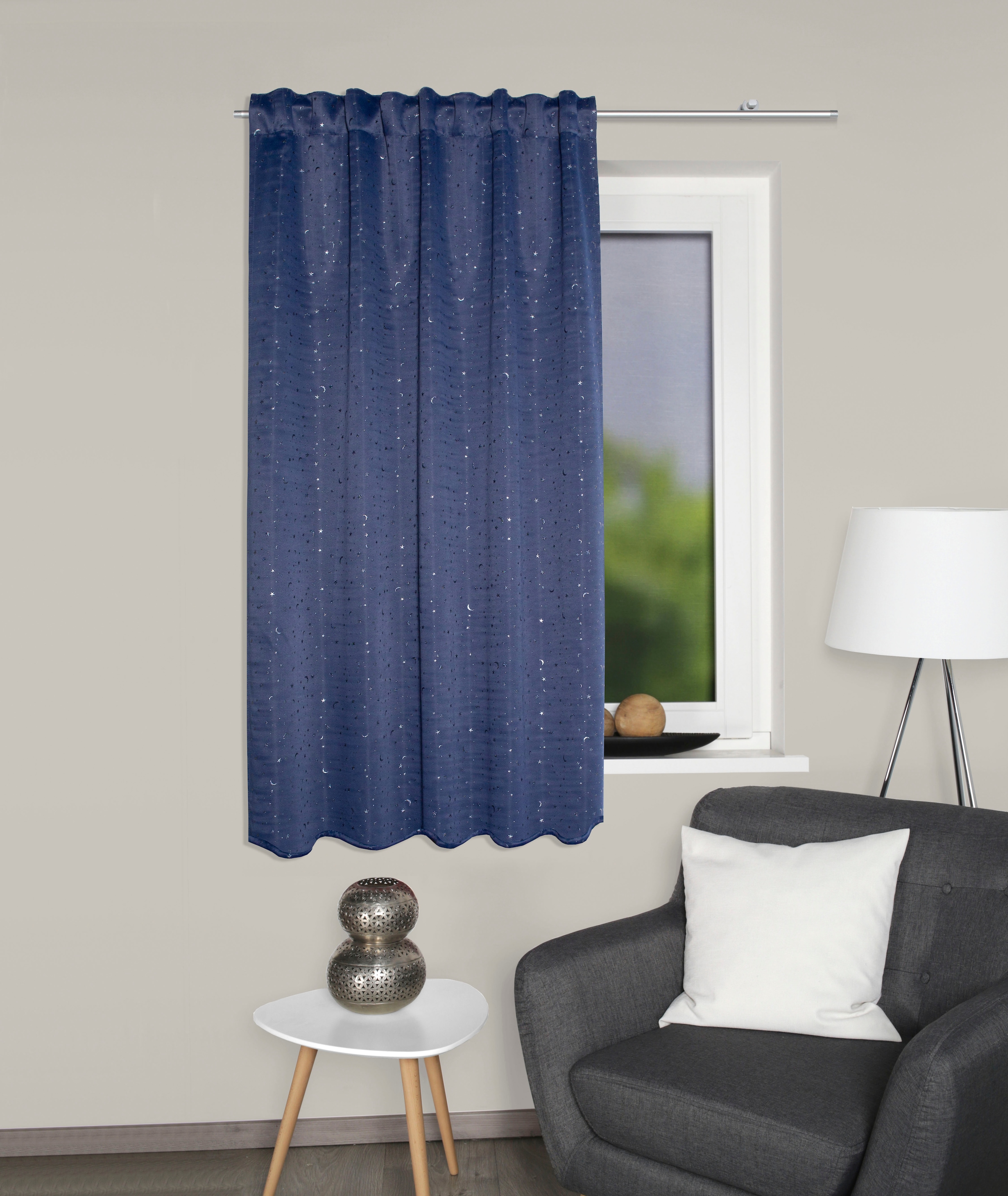 HOME WOHNIDEEN Vorhang »CIELO«, (1 St.), Kombibandschal CIELO mit Glitzerdruck