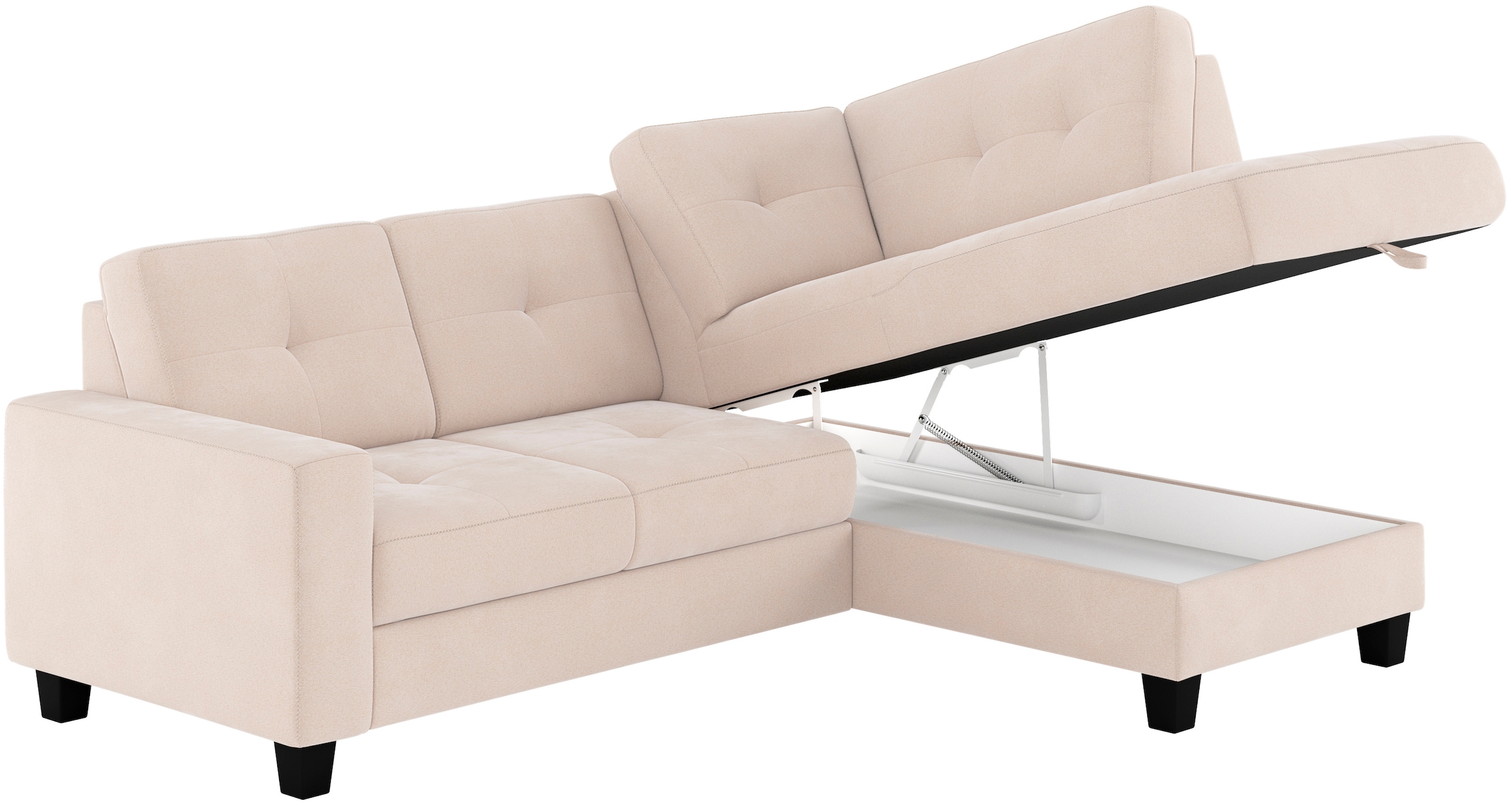Places of Style Ecksofa »Varese«, Kreuznaht in beige