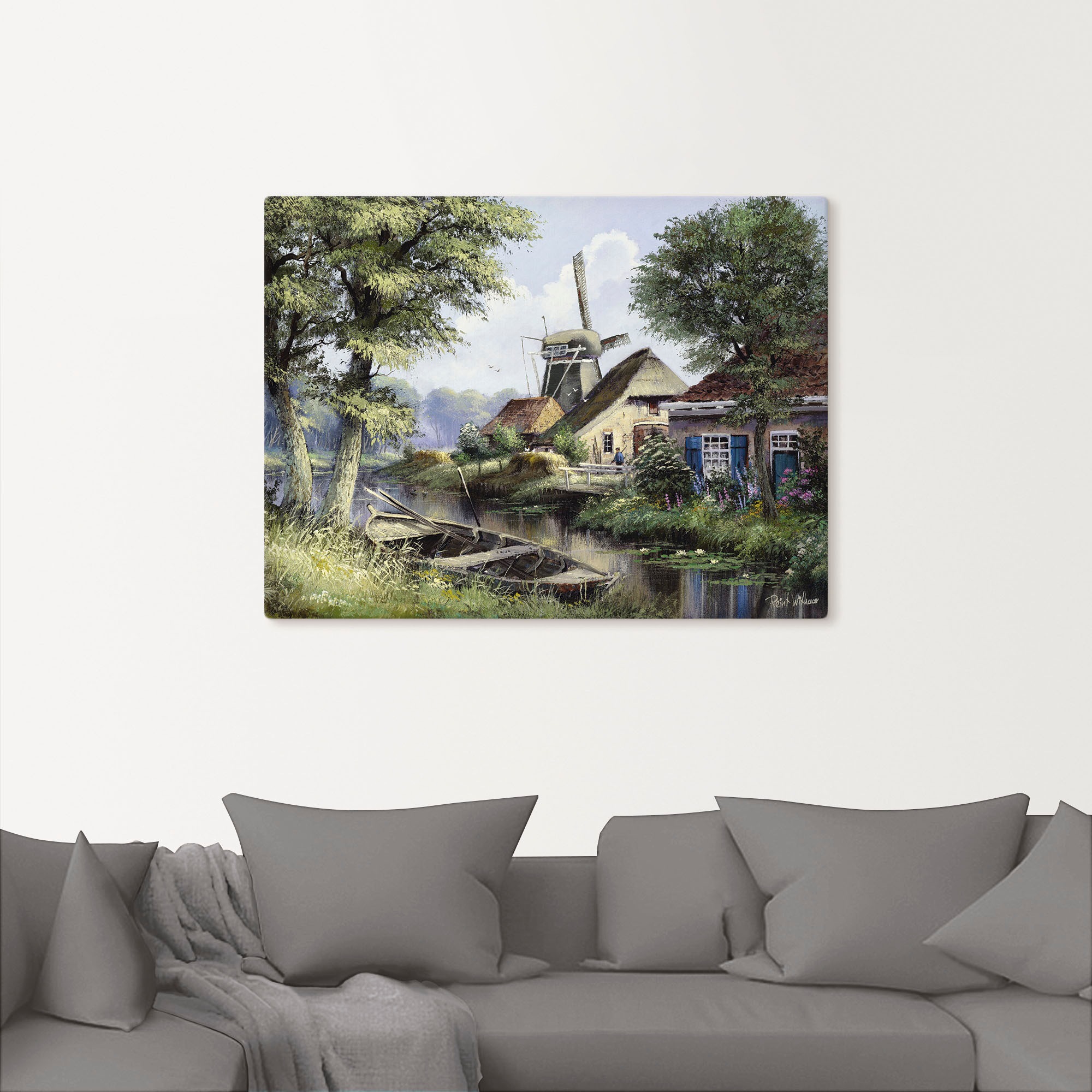 Artland Leinwandbild »Die Mühle«, Gebäude, (1 St.), auf Keilrahmen gespannt