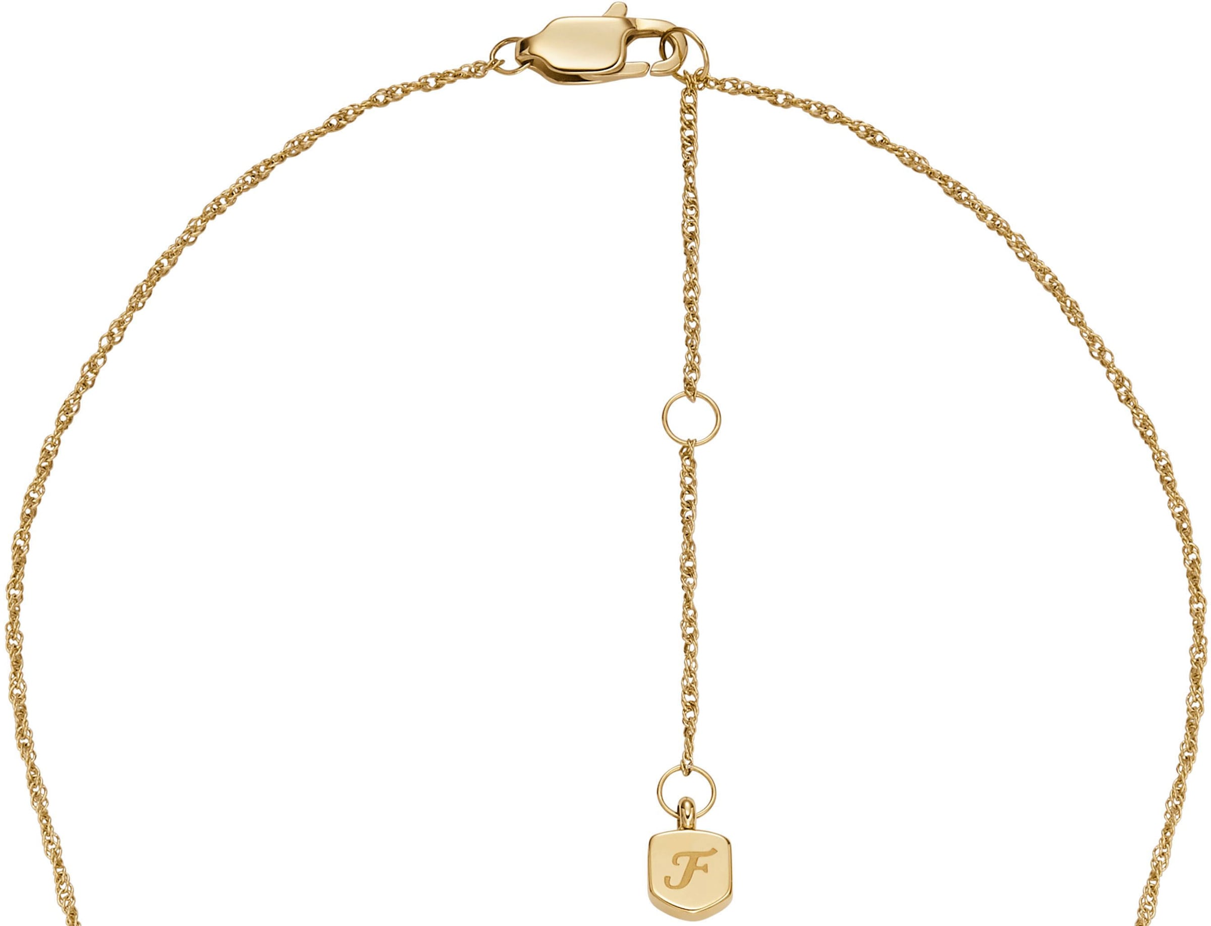 Fossil Kette mit Anhänger »Schmuck Geschenk Edelstahl Halskette Sutton Schmetterling, JF04812710«, mit Glasstein - mit Abalone-Perlmutt