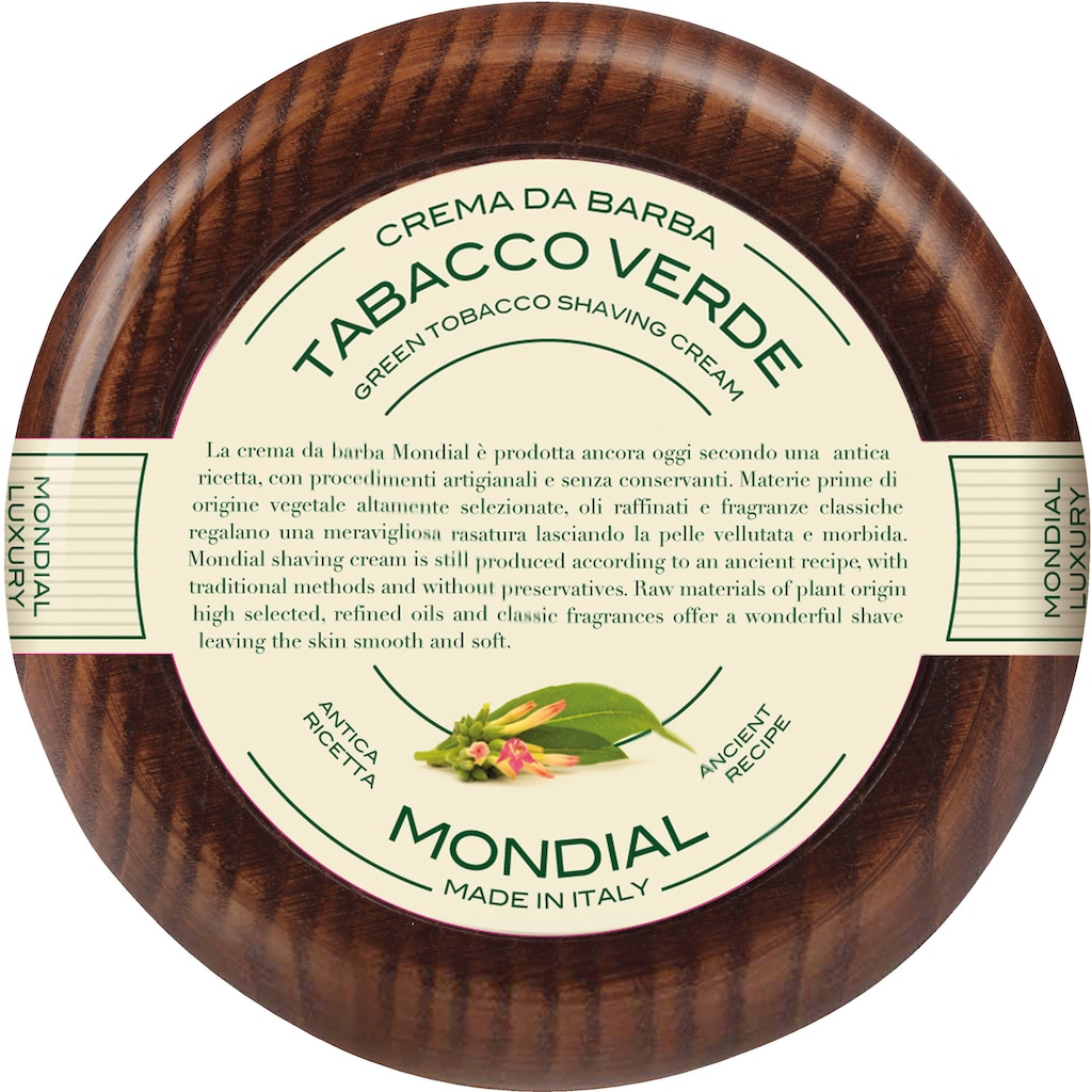 Mondial Antica Barberia Rasiercreme »Luxury Shaving Cream Wooden Bowl Tabacco Verde«