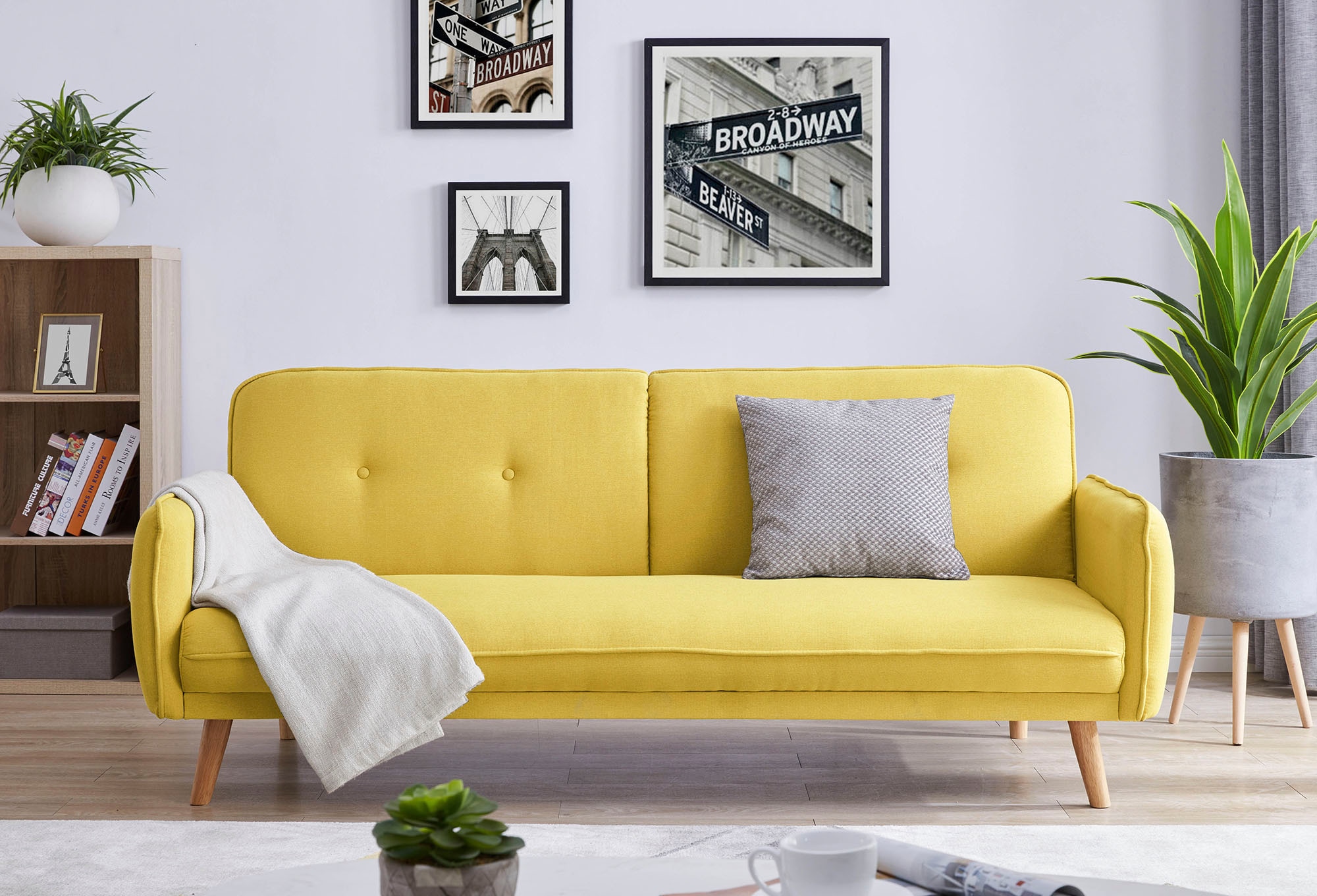 SalesFever Schlafsofa »Linköping, 3-Stizer, Sofa«, mit Knopfheftung im Rücken und Schlaffunktion, Breite 188 cm
