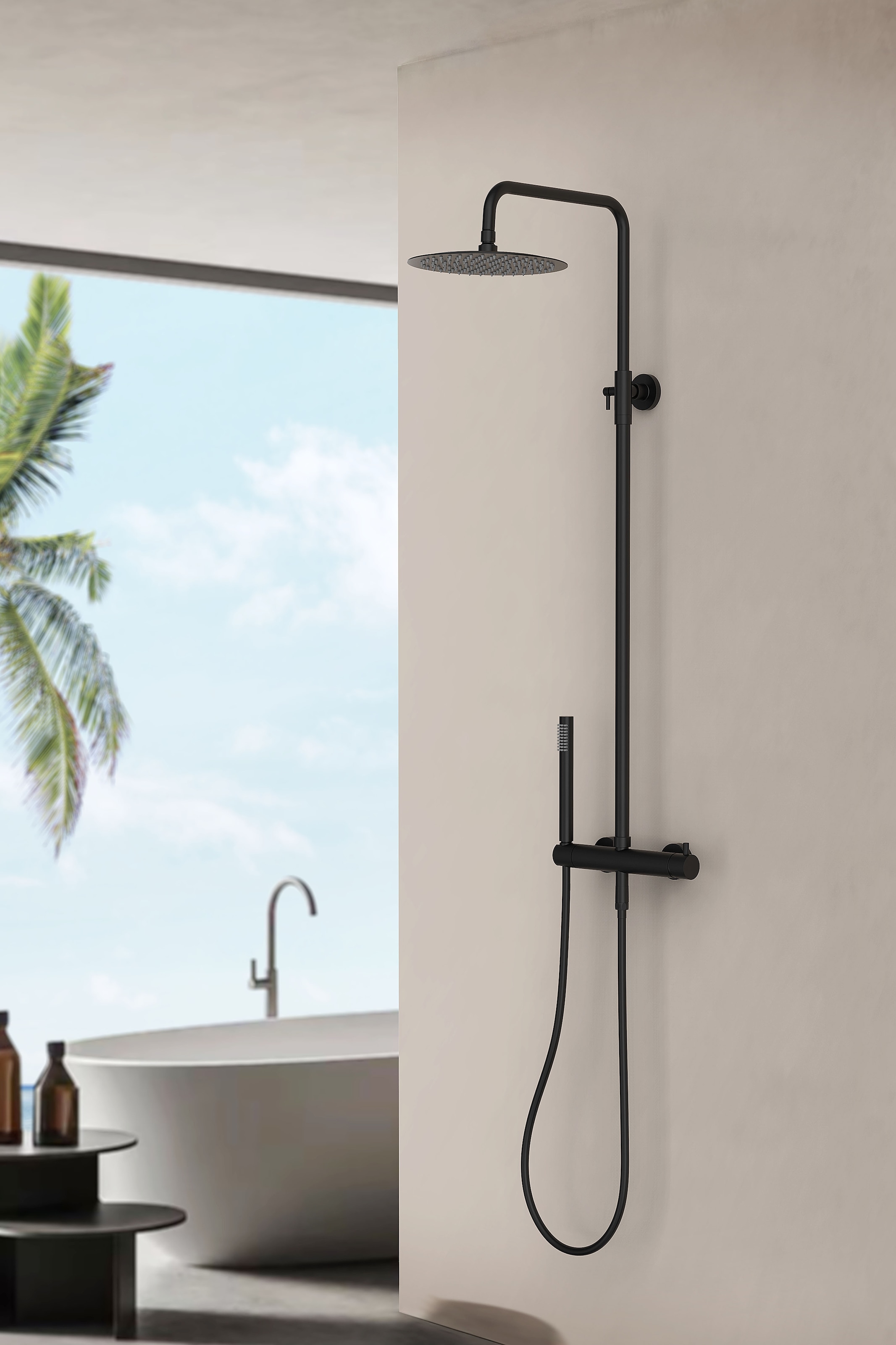 Marwell Stangenbrause-Set »Classico« Edelstahl Regendusche, 88-118x20cm, mit höhenverstellbarer Duschstange