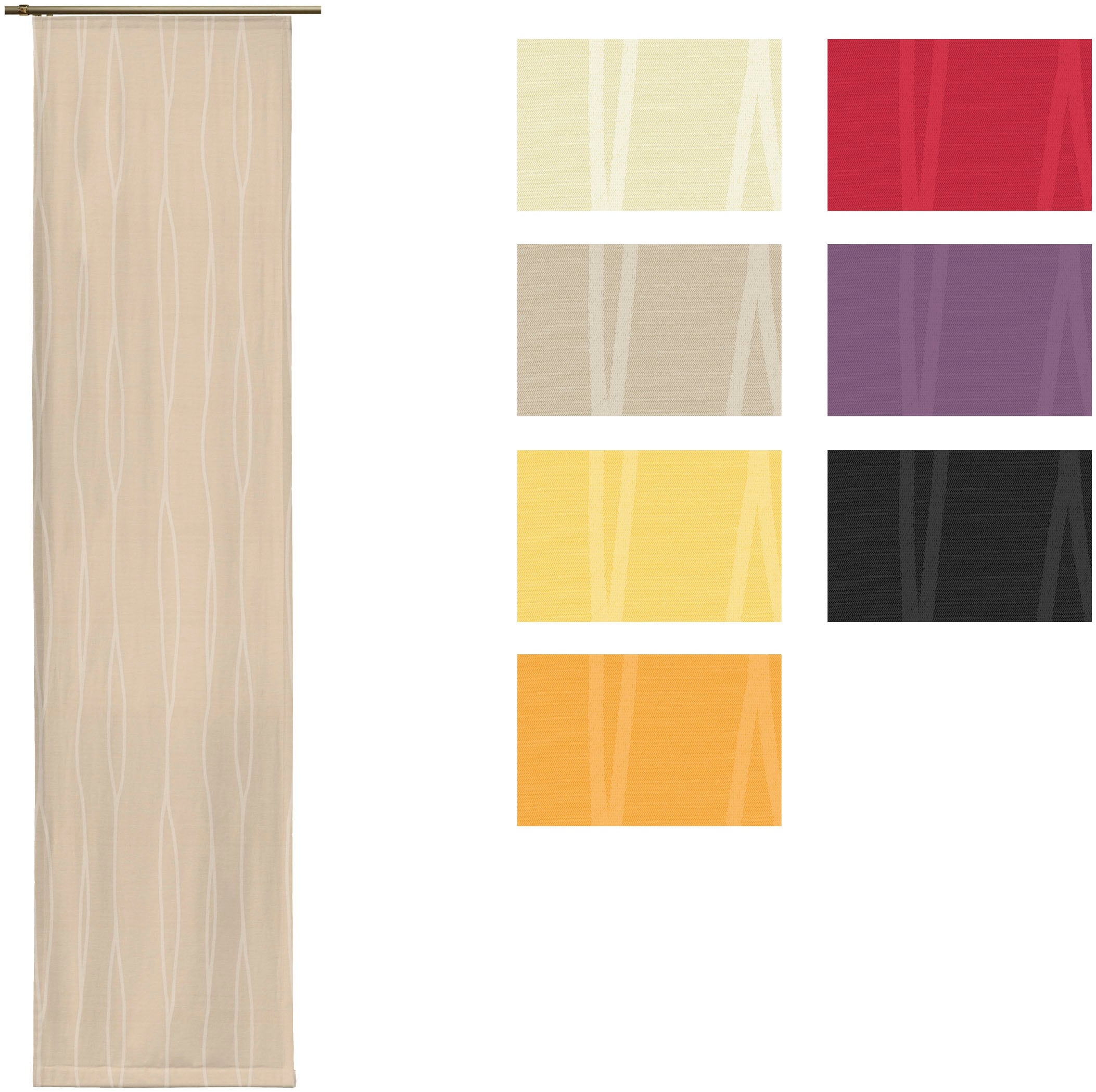 Wirth Schiebegardine »LANGWASSER« Klettband 1 Stk. tlg. inkl. Beschwerungsstange