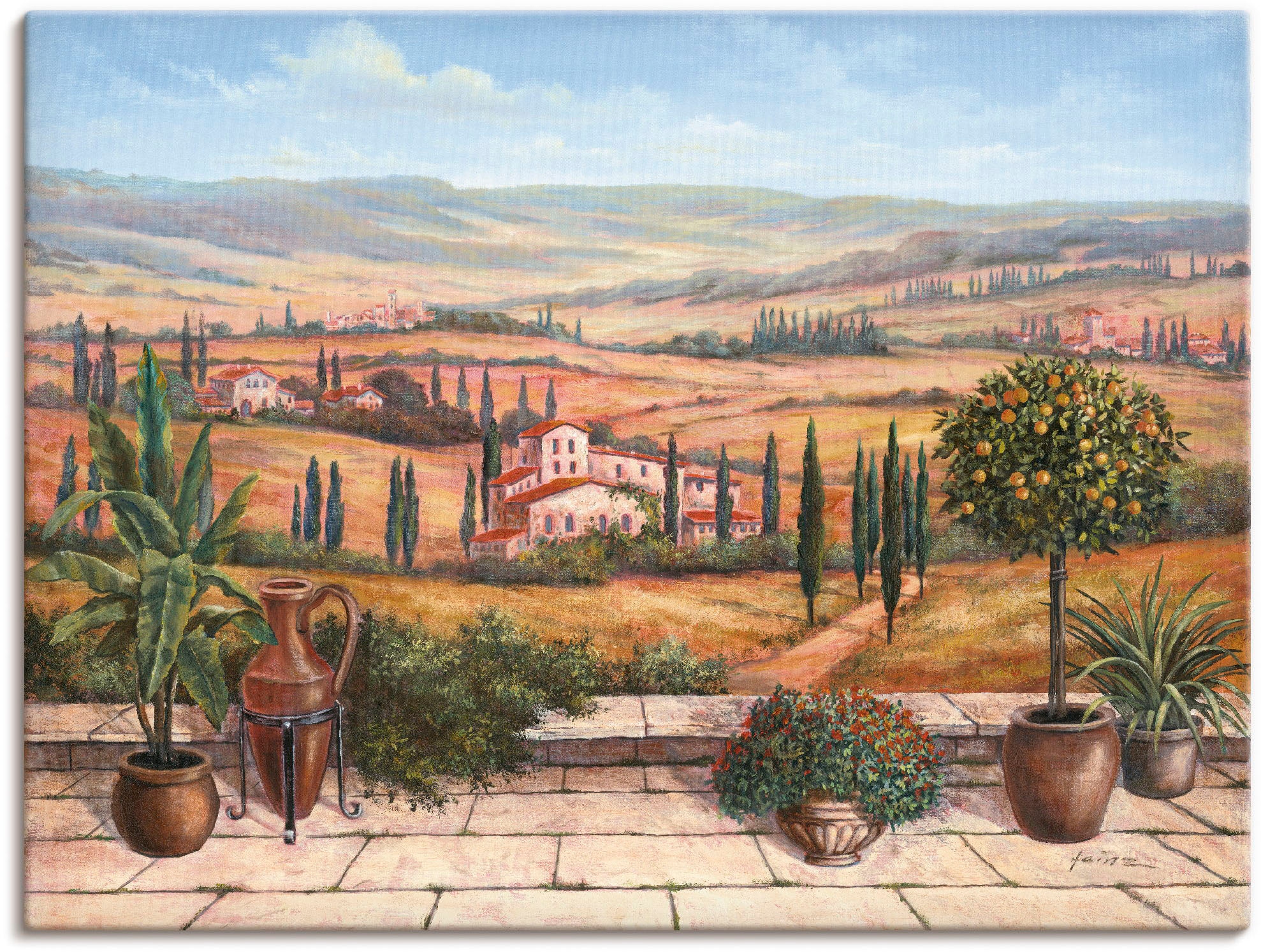 Artland Wandbild »Terrasse«, St.), auf Rechnung Outdoorbild, Größen Leinwandbild, Poster (1 als Europa, kaufen verschied. in Alubild