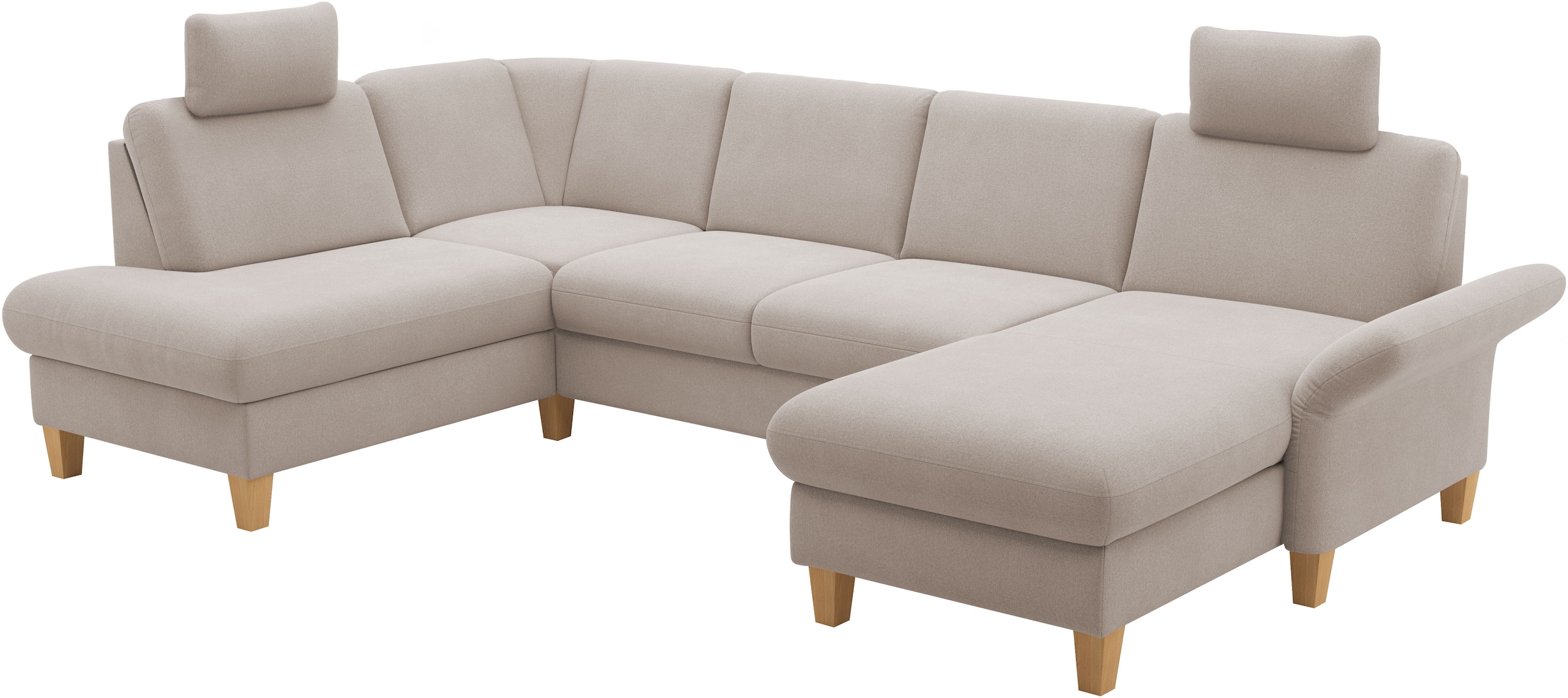 Home affaire Wohnlandschaft »Rochelle, U-Form«, optional mit Armteilverstellung, mit Bettfunktion & Bettkasten
