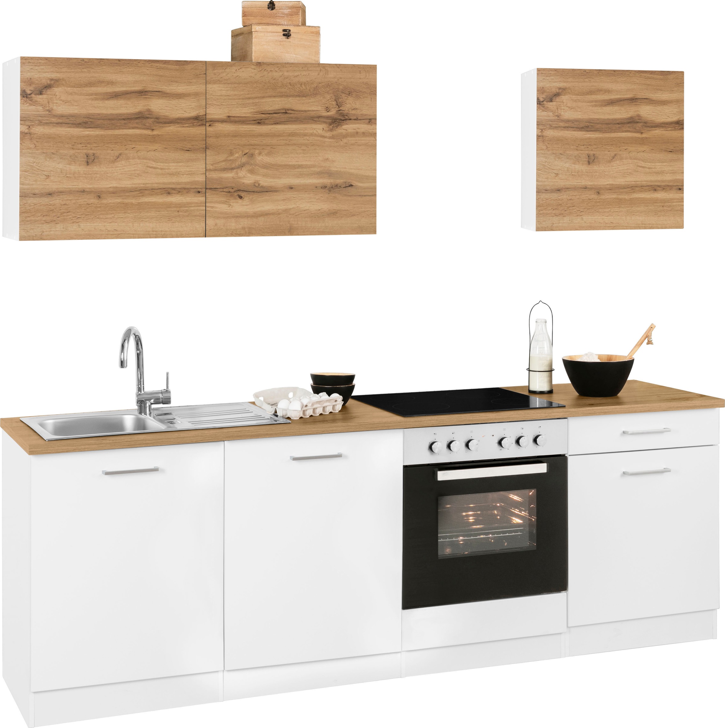 KOCHSTATION Küchenzeile »KS-Kehl«, ohne E-Geräte, Breite 240 cm